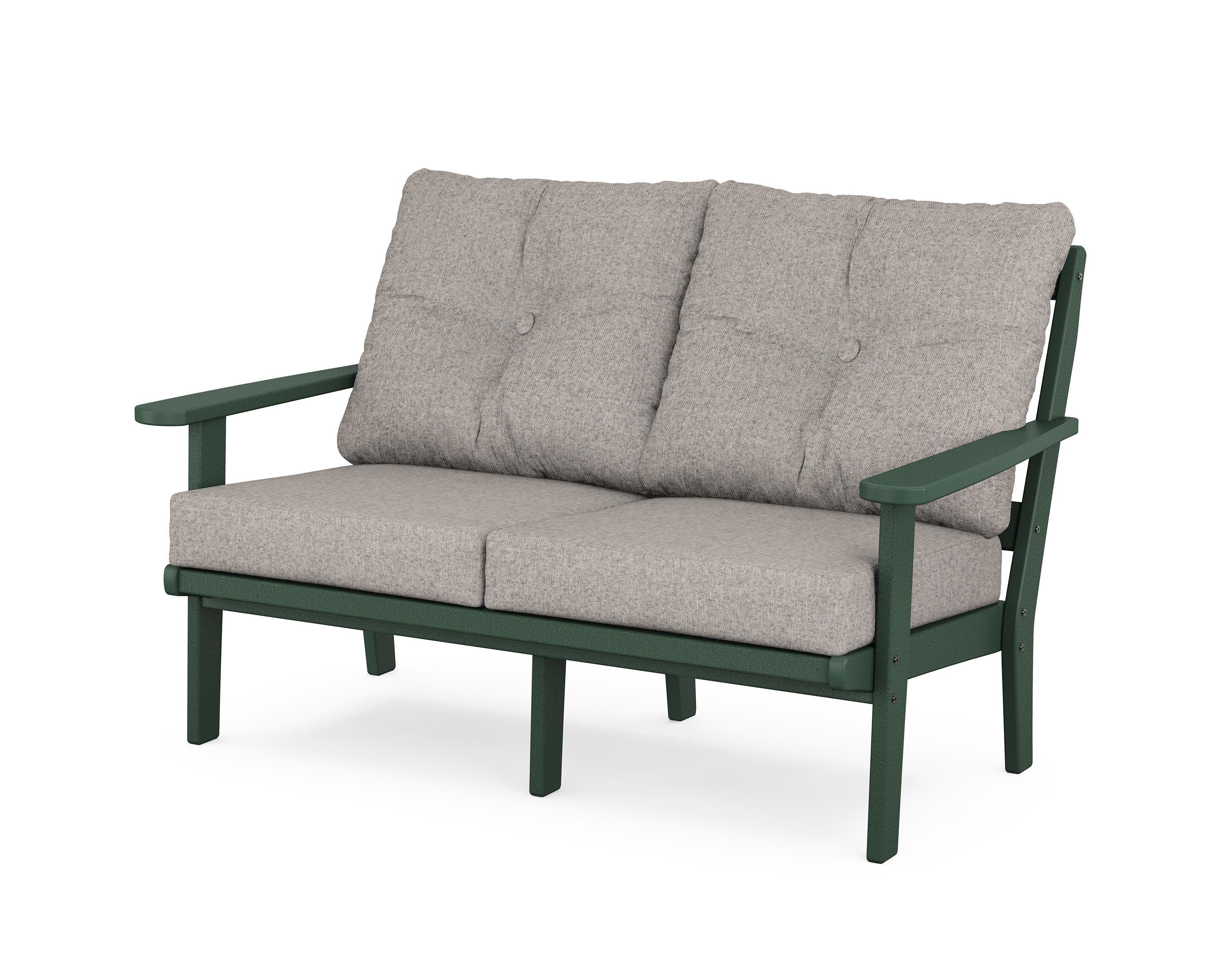 Cape Cod Deep Seating Loveseat in Rainforest Canopy / Weathered Tweed