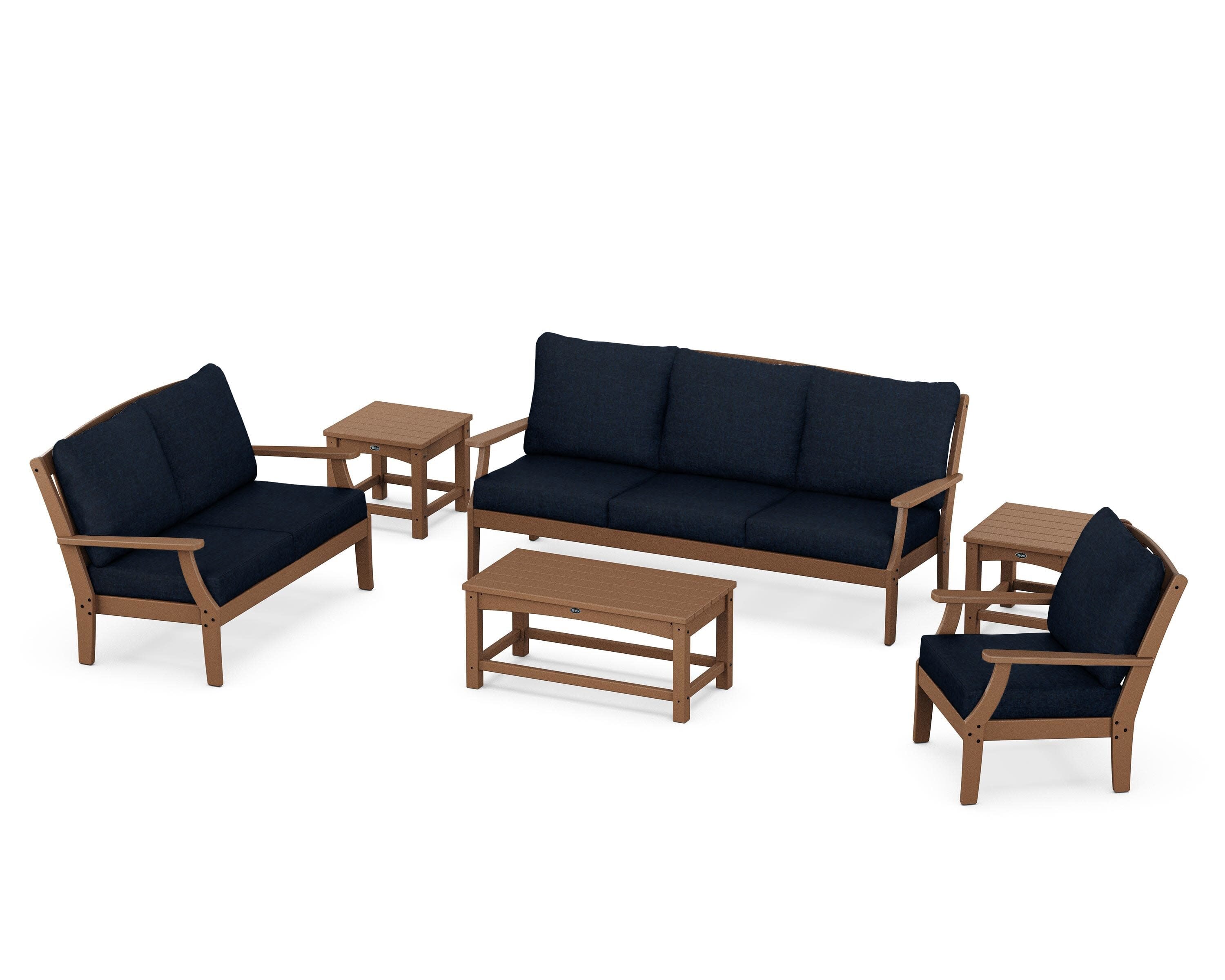 Yacht Club 6-Piece Deep Seating Set in Tree House / Marine Indigo