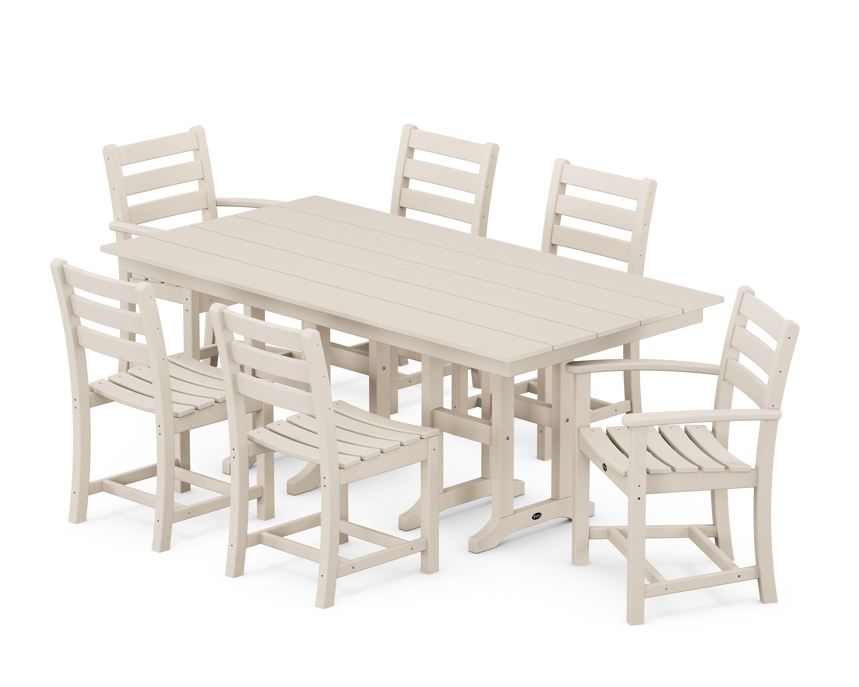 Monterey Bay 7-Piece Farmhouse Dining Set in Sand Castle