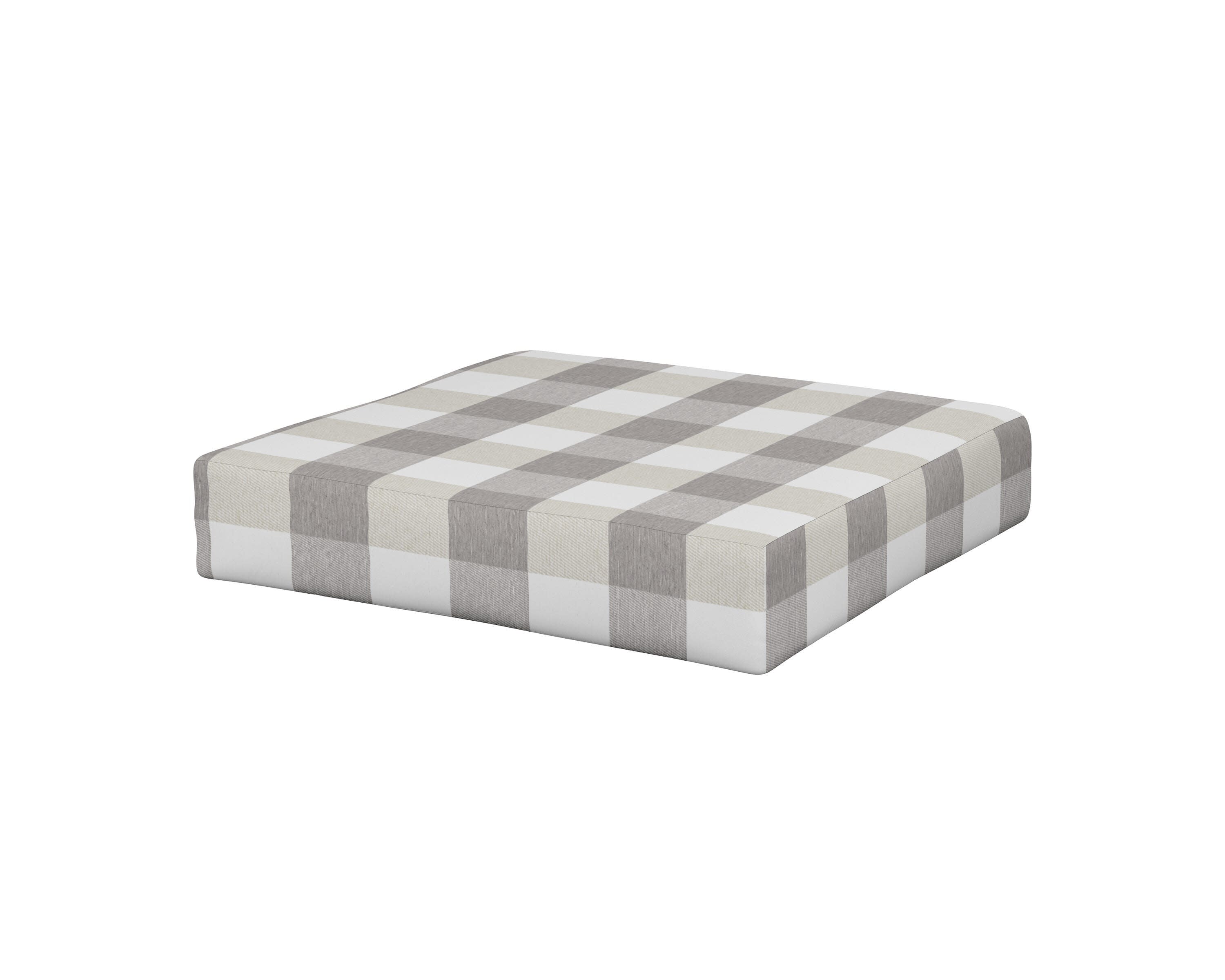 Modular Ottoman Cushion in Buffalo Plaid Grey Mist
