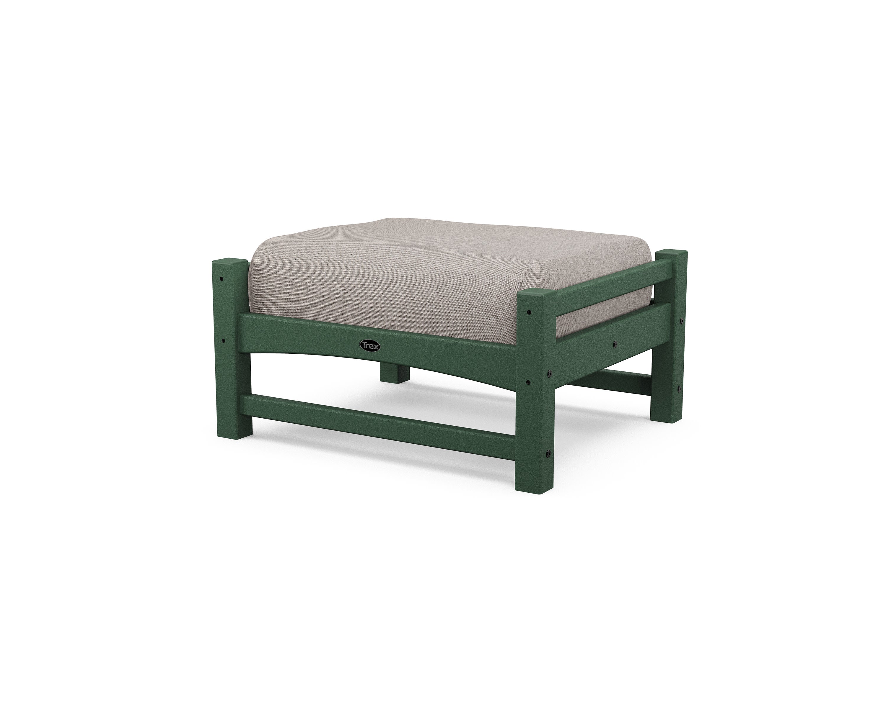 Rockport Club Ottoman in Rainforest Canopy / Weathered Tweed