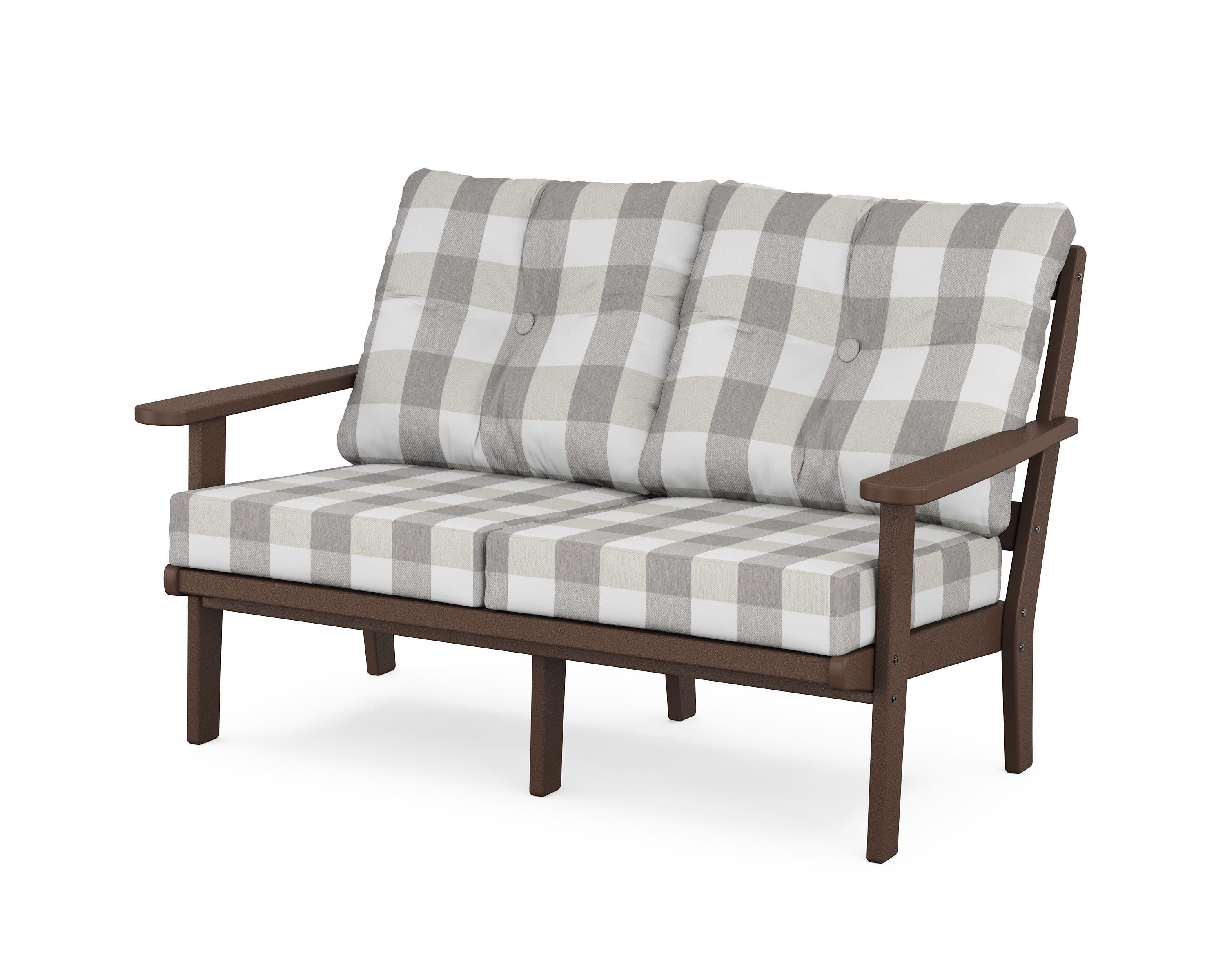 Cape Cod Deep Seating Loveseat in Vintage Lantern / Buffalo Plaid Grey Mist