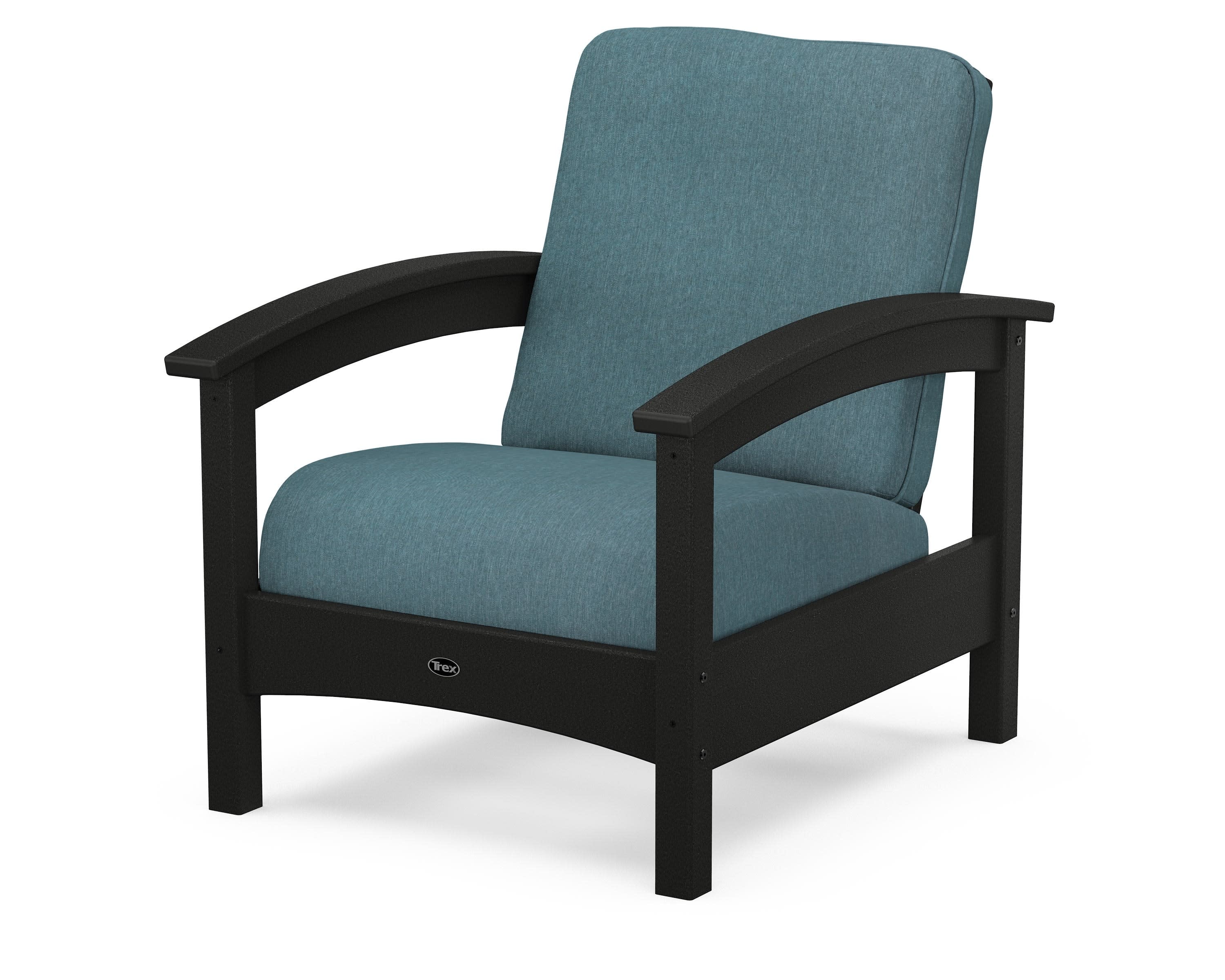 Rockport Club Chair in Charcoal Black / Ocean Teal