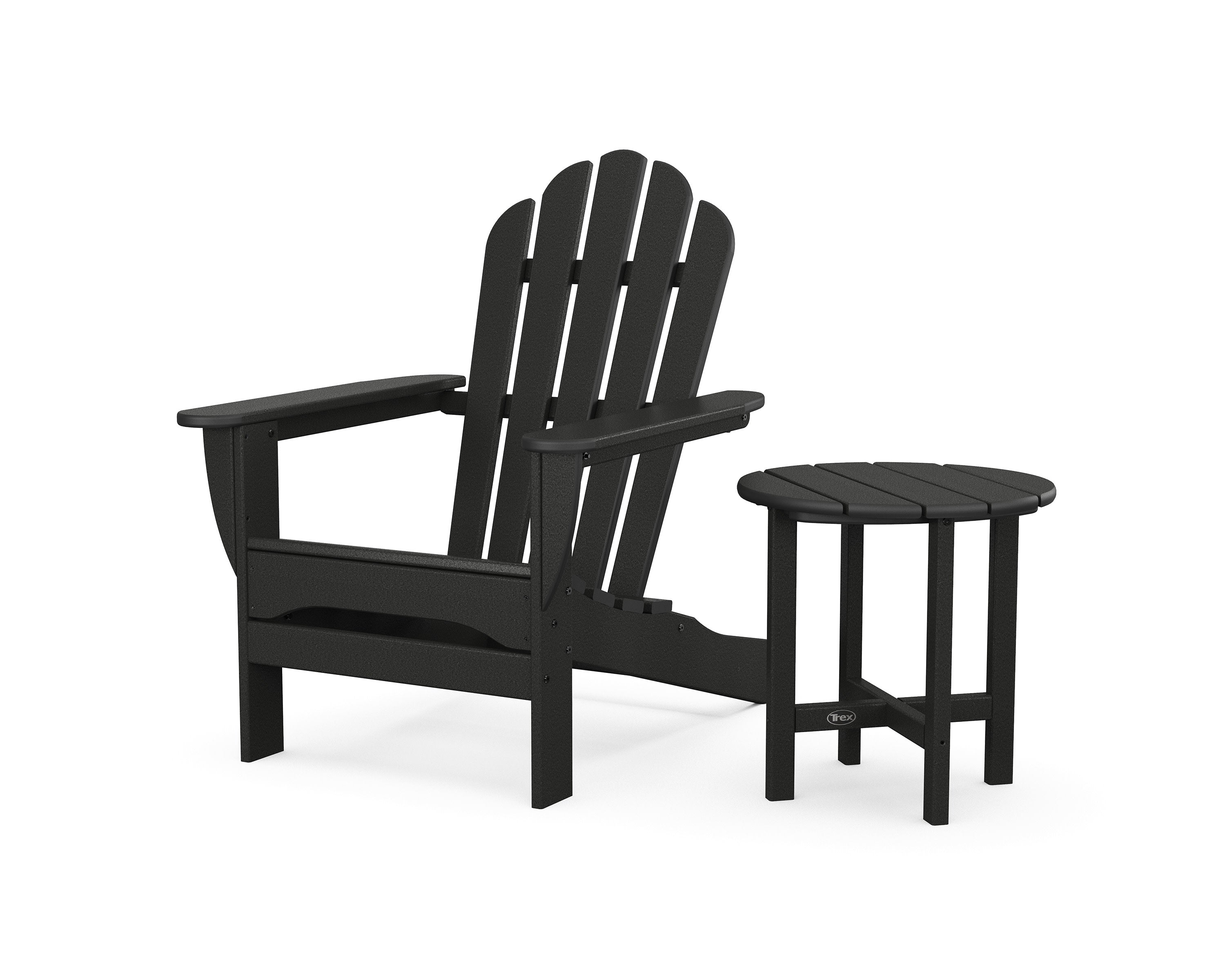 Monterey Bay Adirondack Chair with Side Table in Charcoal Black
