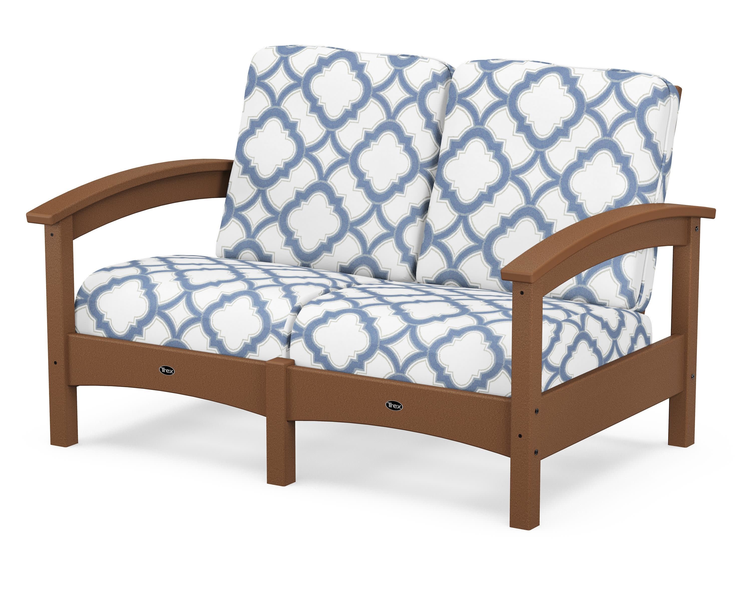 Rockport Club Loveseat in Tree House / Trellis Sky Blue
