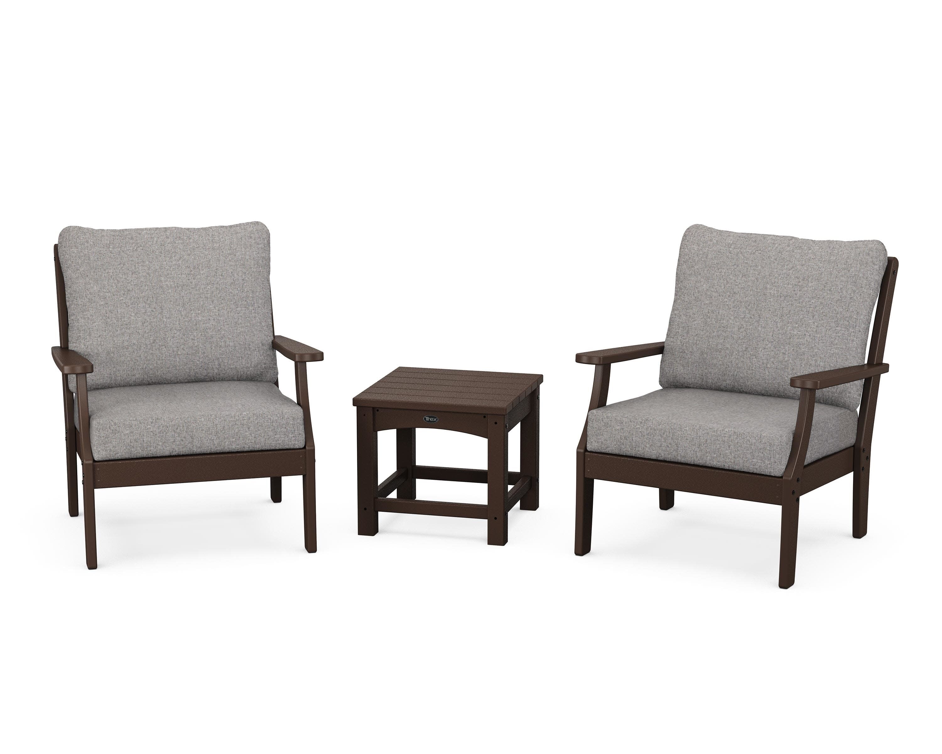 Yacht Club 3-Piece Deep Seating Set in Vintage Lantern / Grey Mist