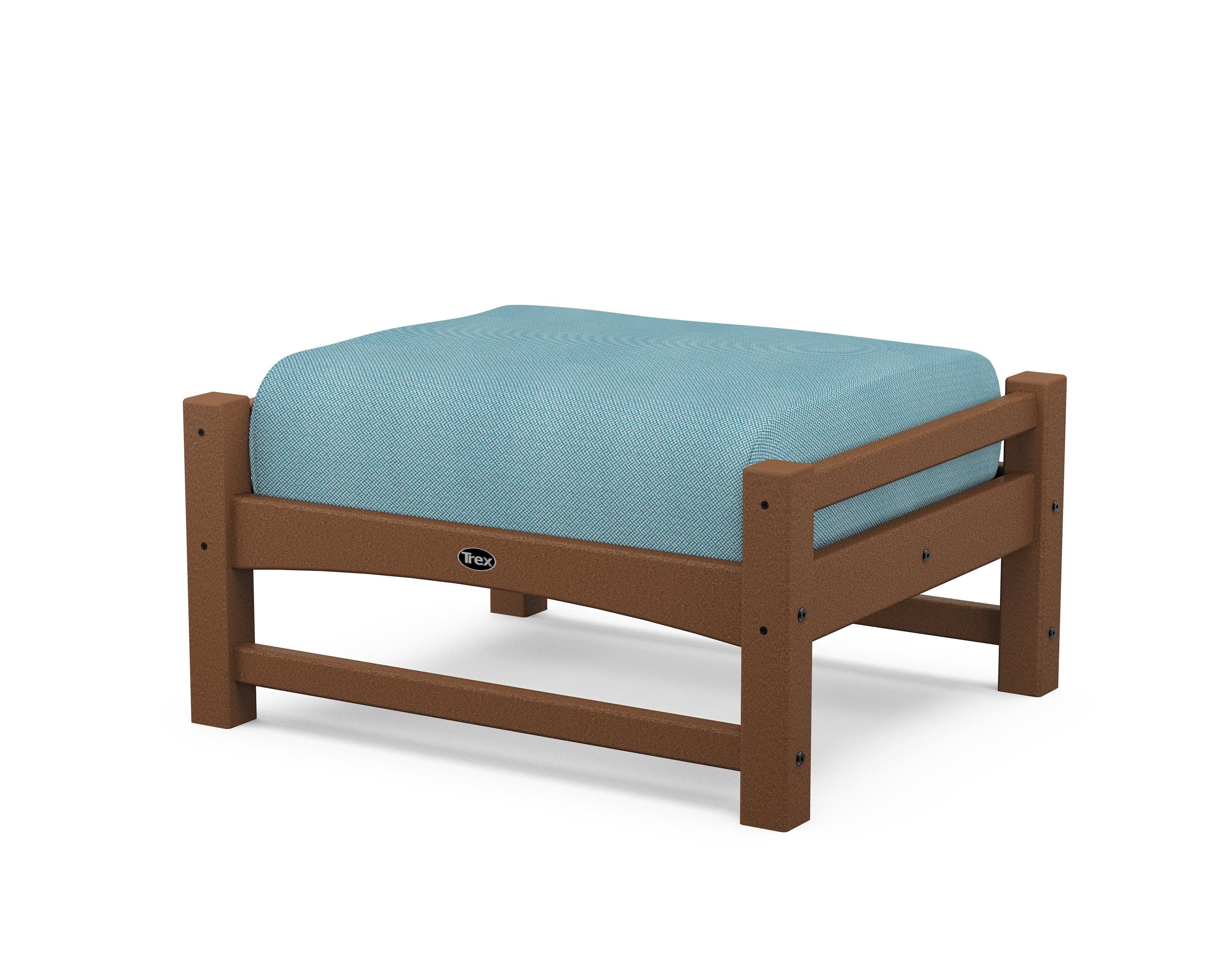 Rockport Club Ottoman in Tree House / Lattice Sky Blue