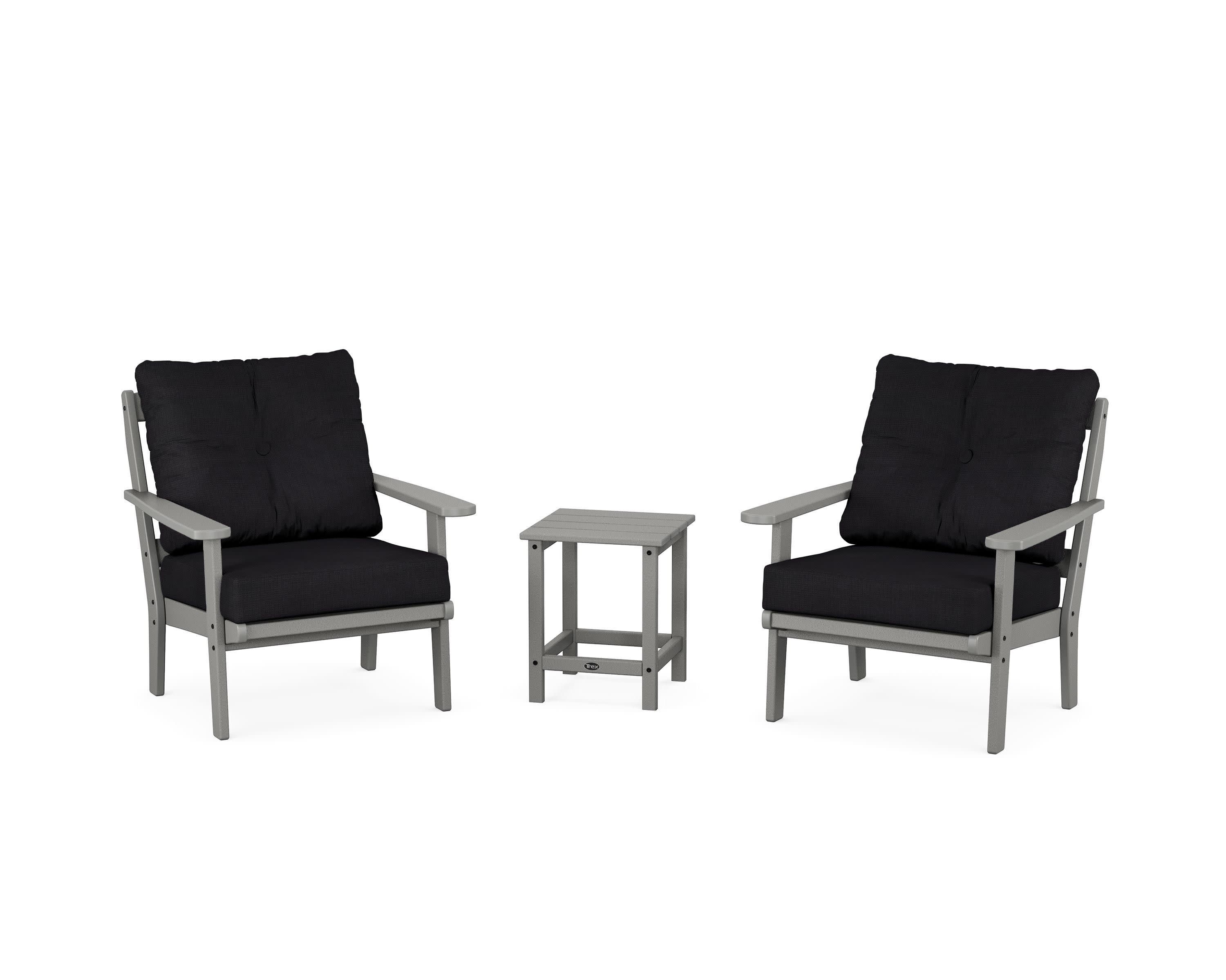 Cape Cod 3-Piece Deep Seating Set in Stepping Stone / Midnight Linen