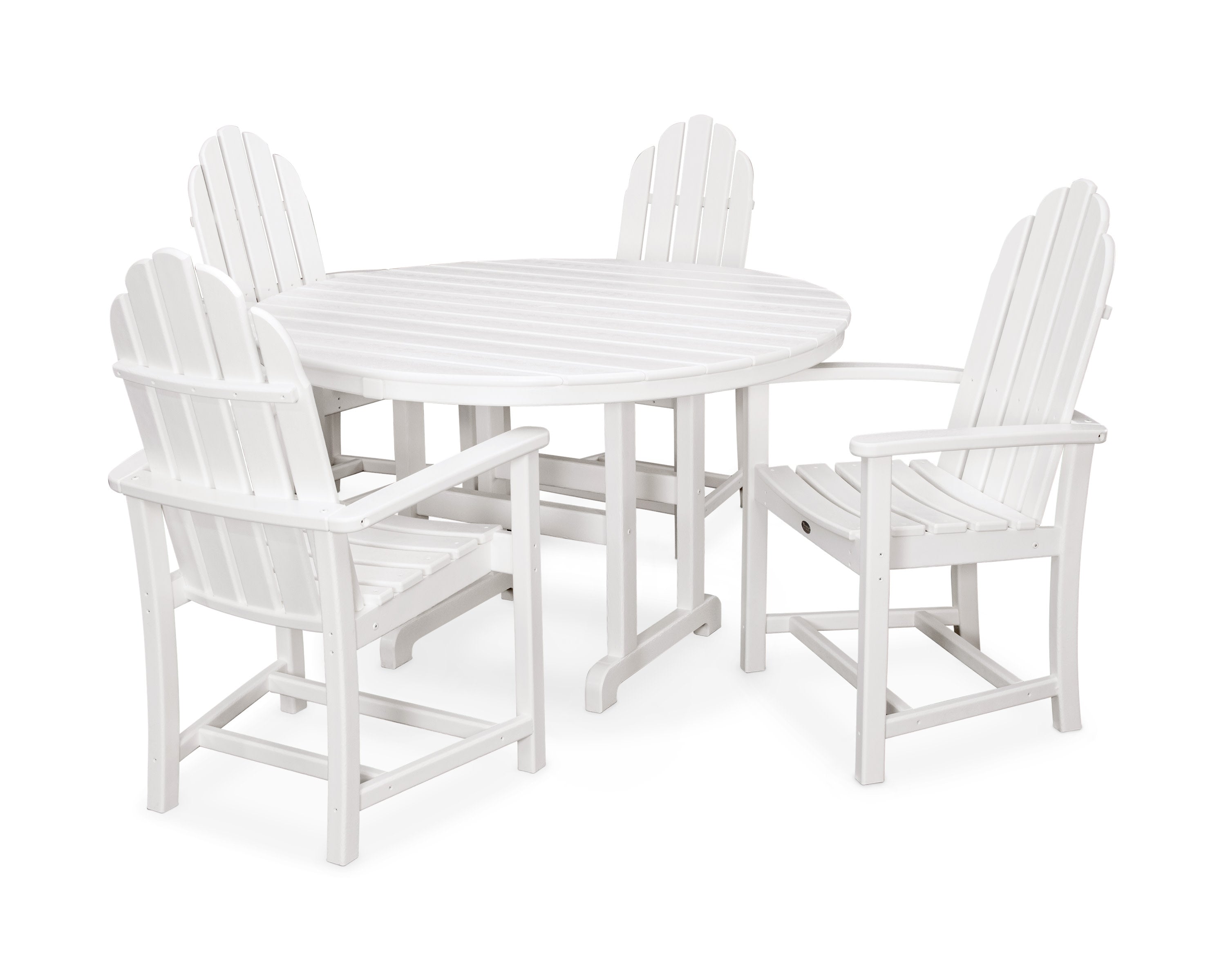 Cape Cod 5-Piece Round Dining Set in Classic White