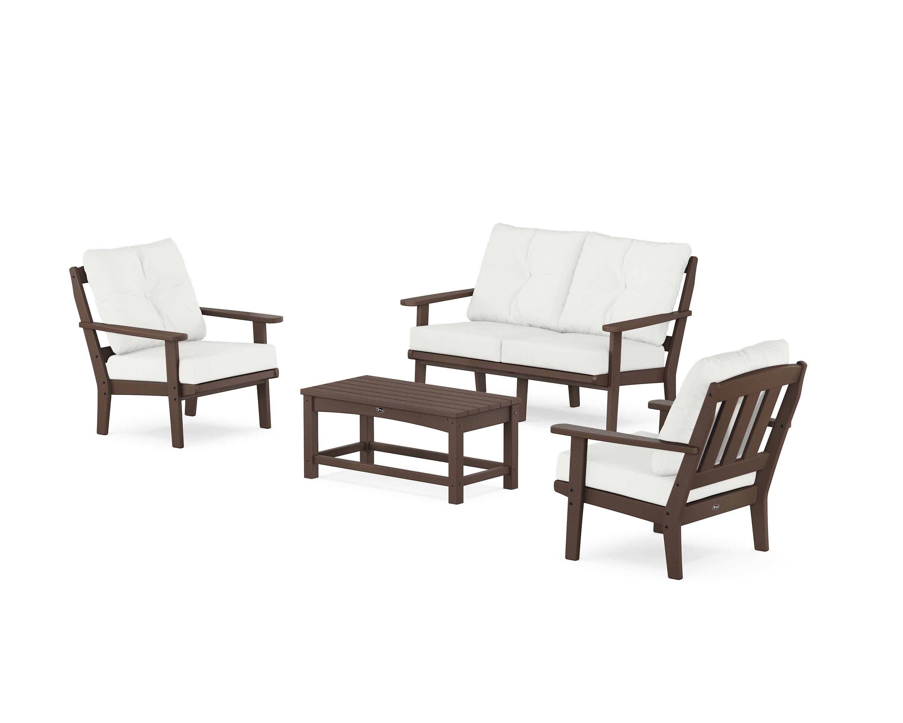 Cape Cod 4-Piece Deep Seating Set with Loveseat in Vintage Lantern / Natural Linen