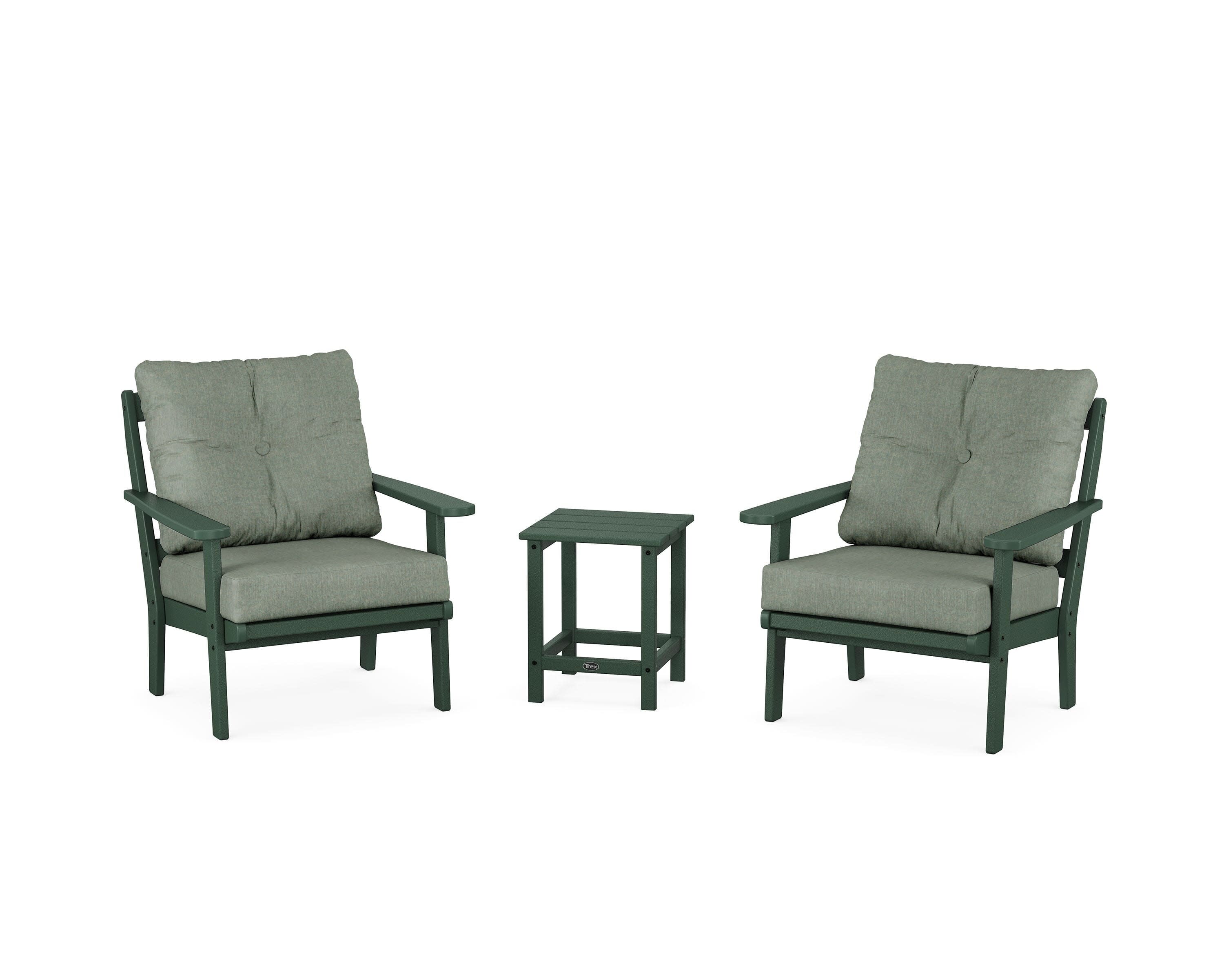 Cape Cod 3-Piece Deep Seating Set in Rainforest Canopy / Cast Sage