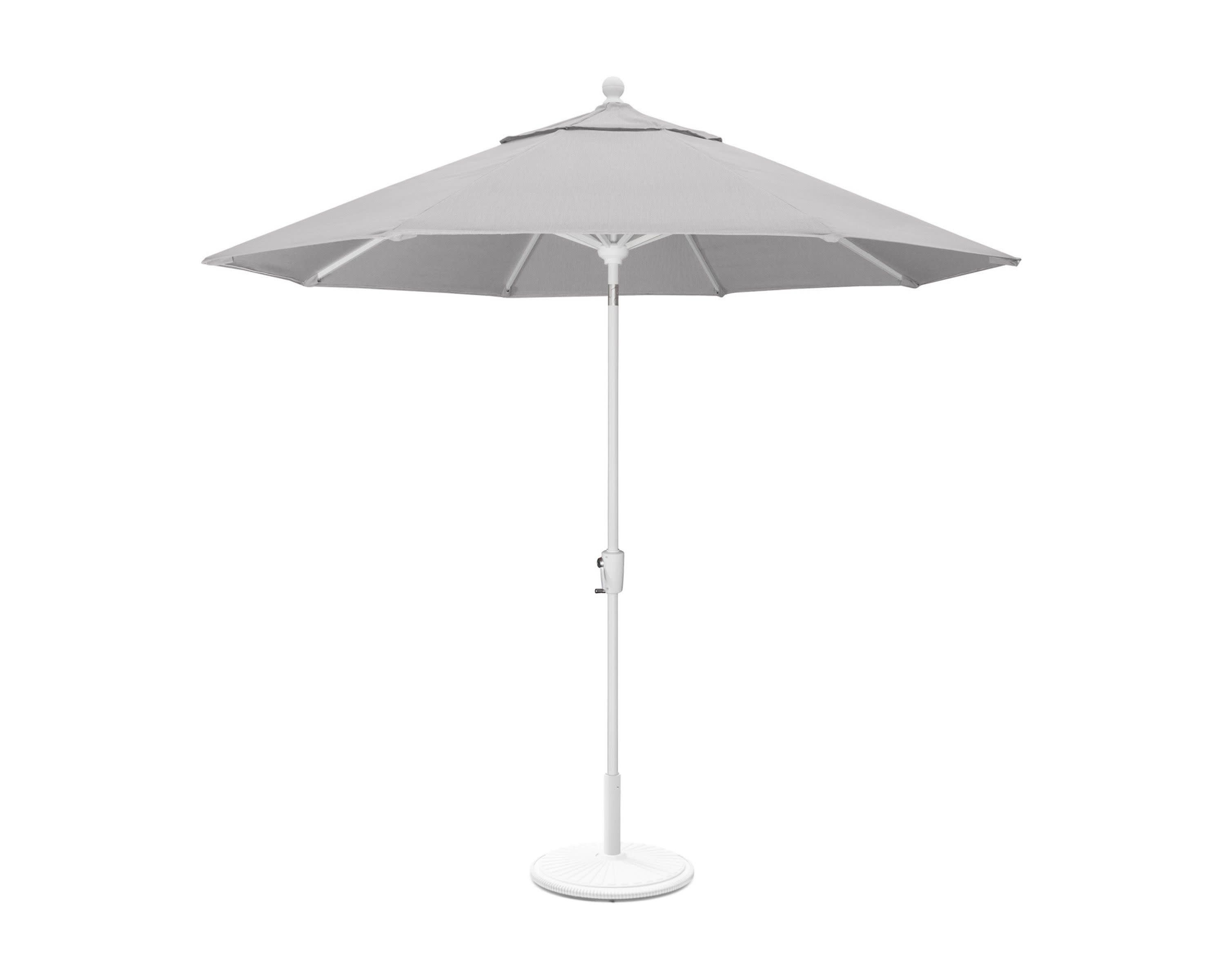 9' Tilt Market Umbrella & Base in White / Granite