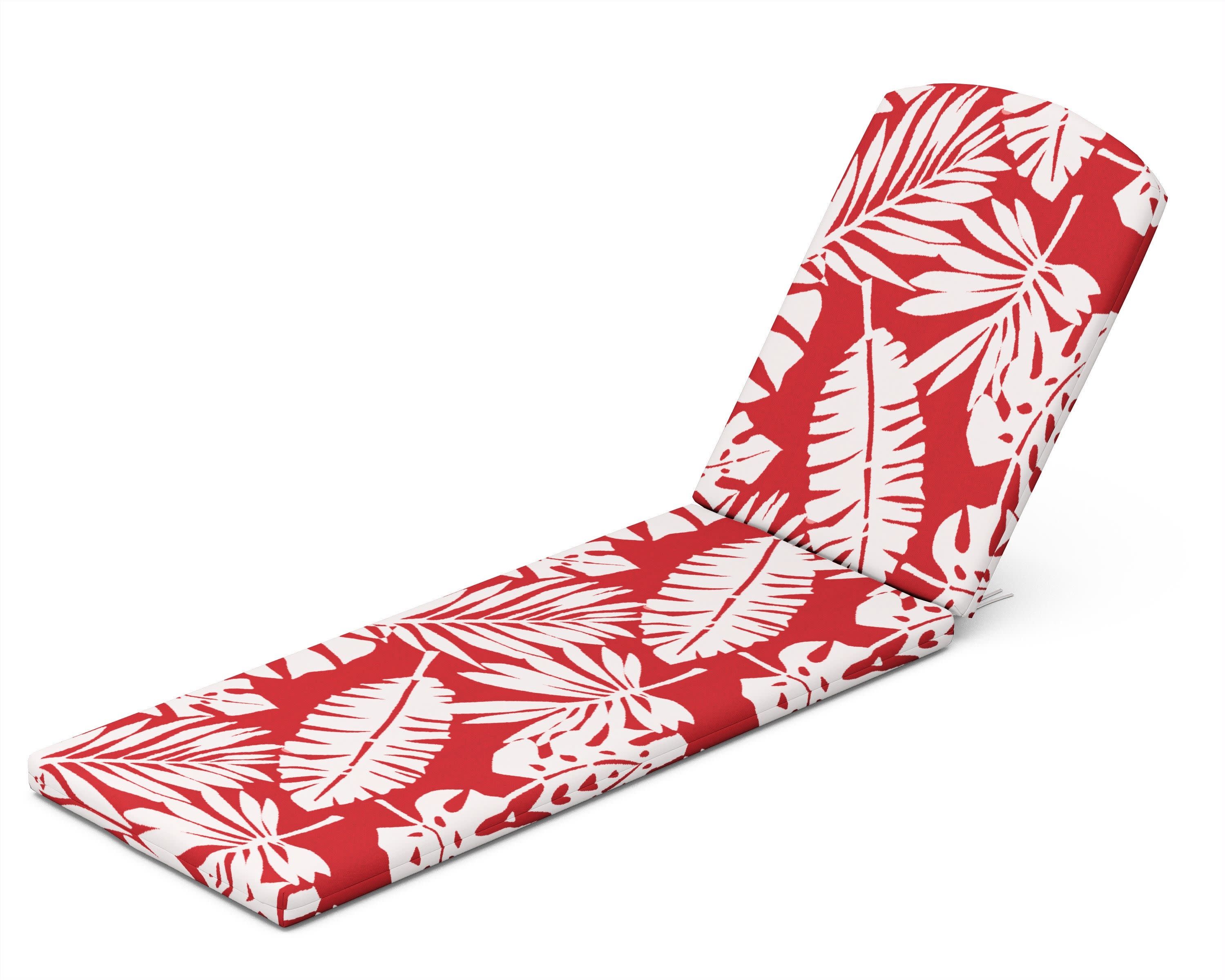 Chaise Cushion - 77"D x 21.25"W x 2.5"H in Leaf Crimson