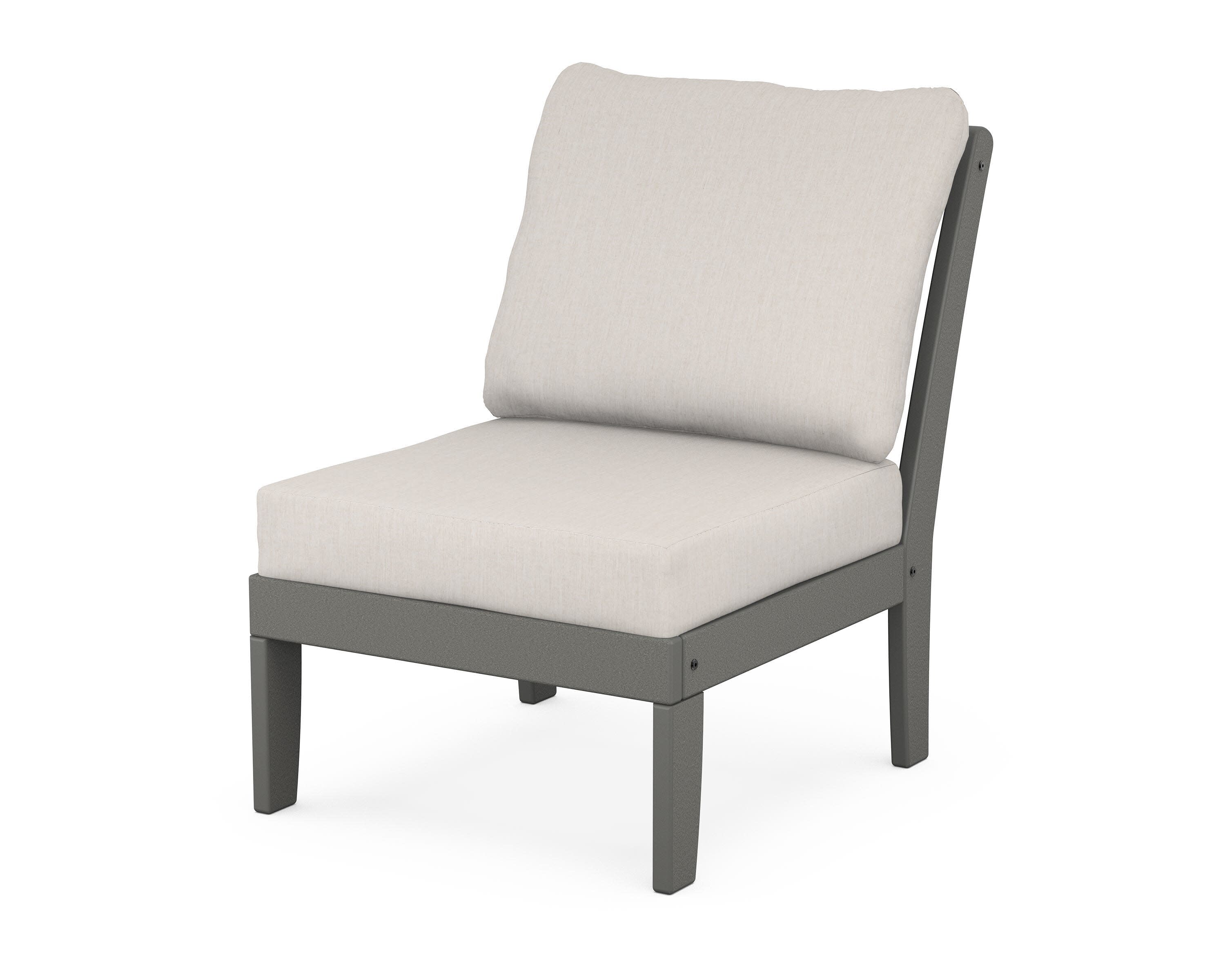 Yacht Club Modular Armless Chair in Stepping Stone / Cast Ash