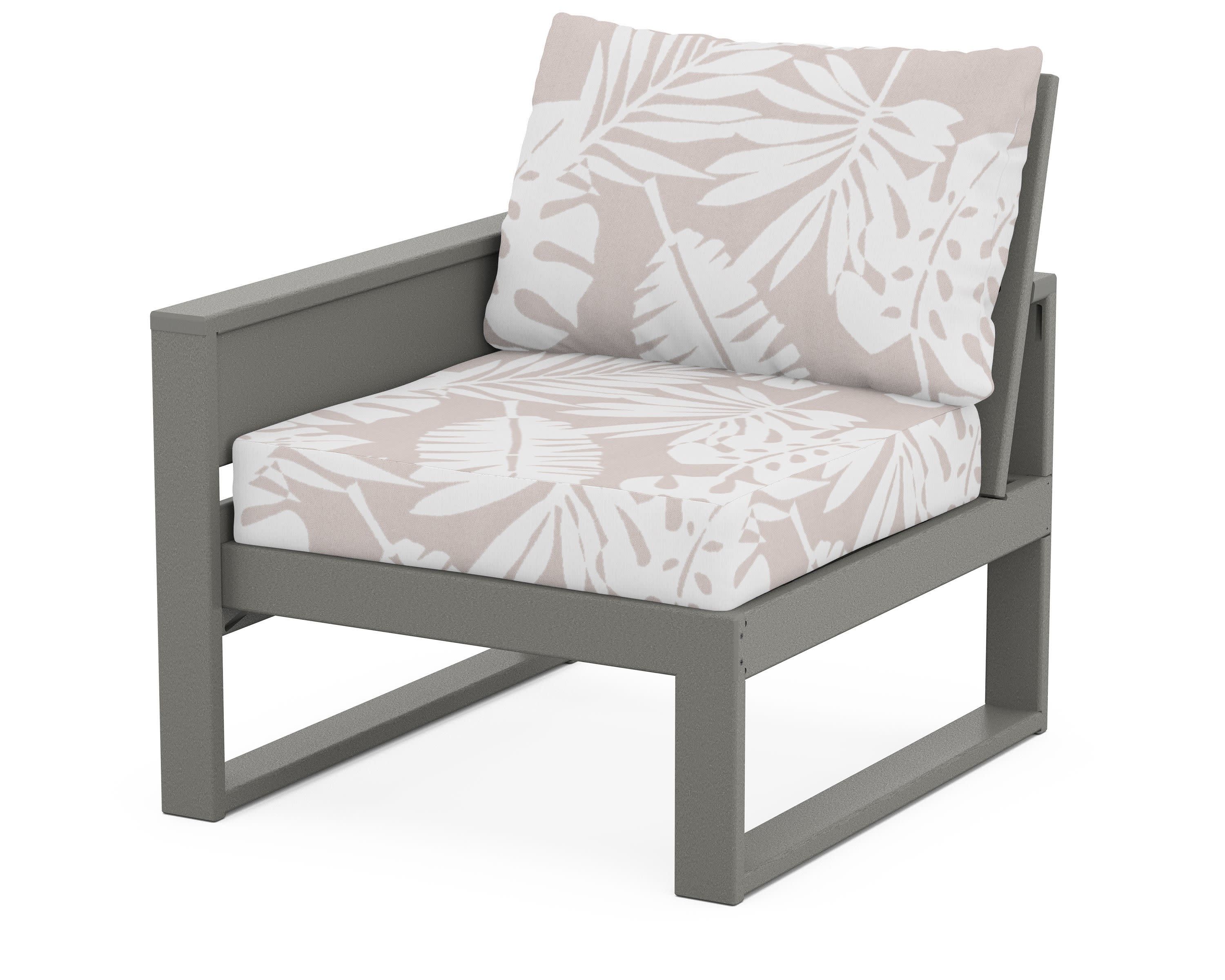 Eastport Modular Left Arm Chair in Stepping Stone / Leaf Dune Burlap