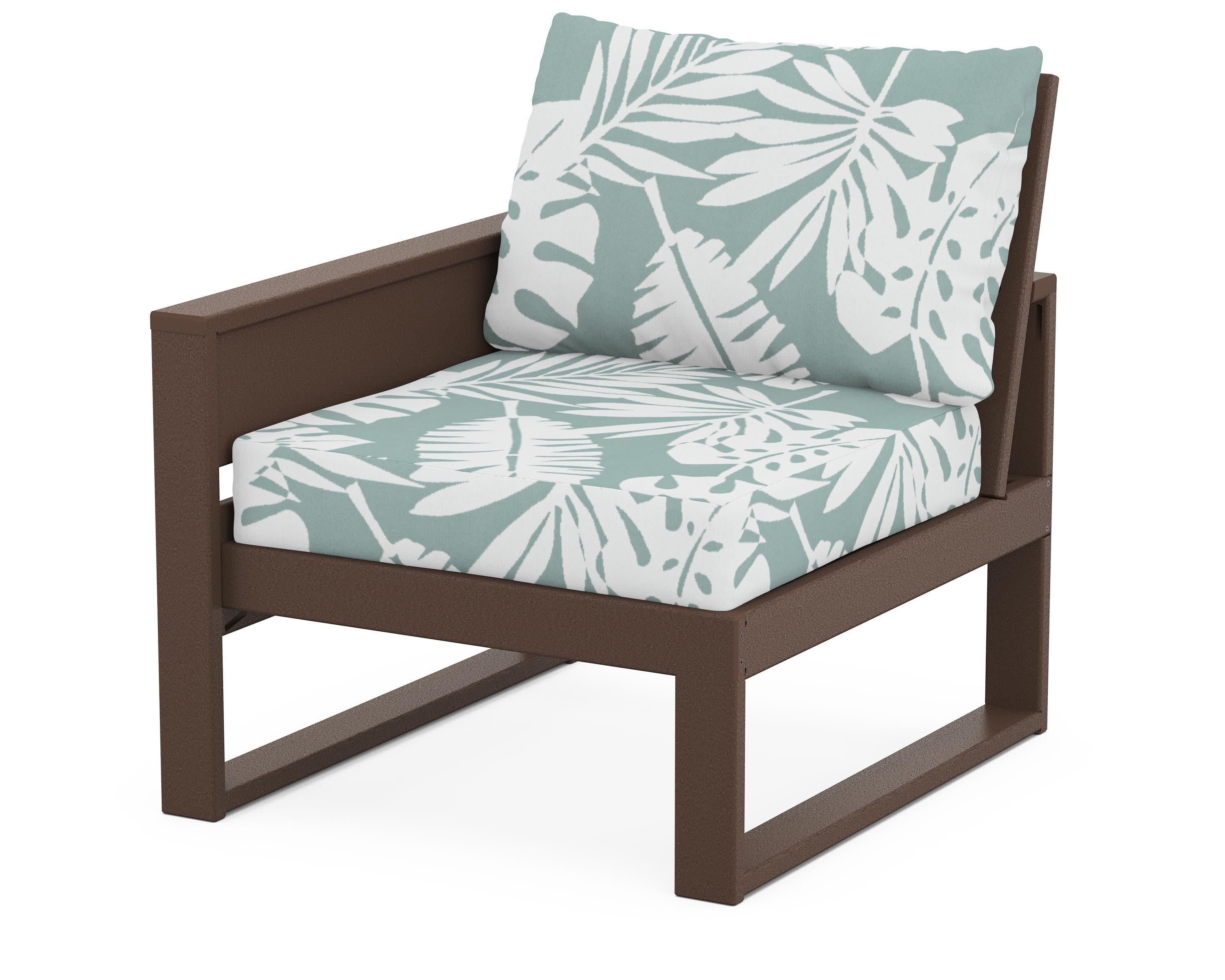 Eastport Modular Left Arm Chair in Vintage Lantern / Leaf Glacier Spa