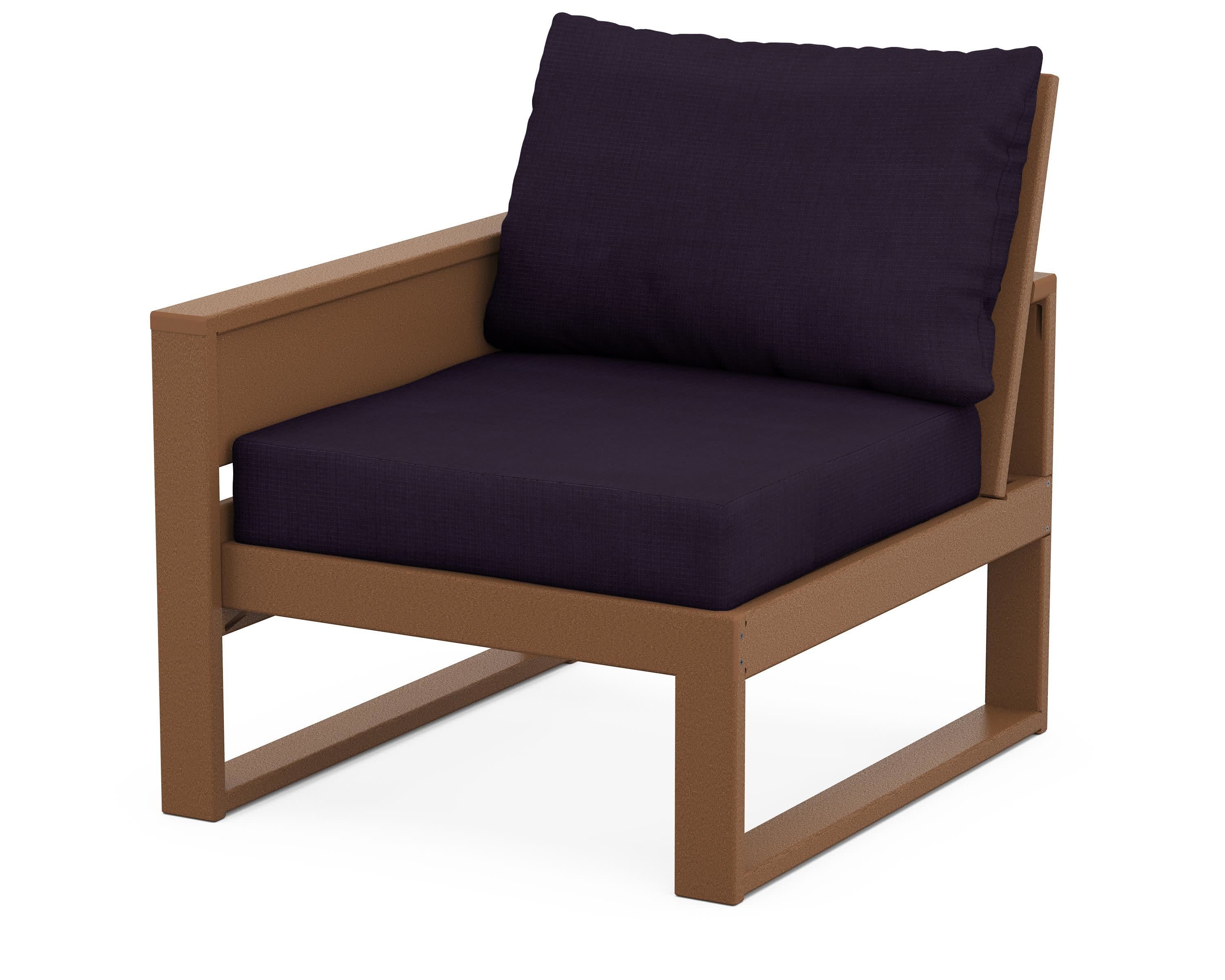 Eastport Modular Left Arm Chair in Tree House / Navy Linen