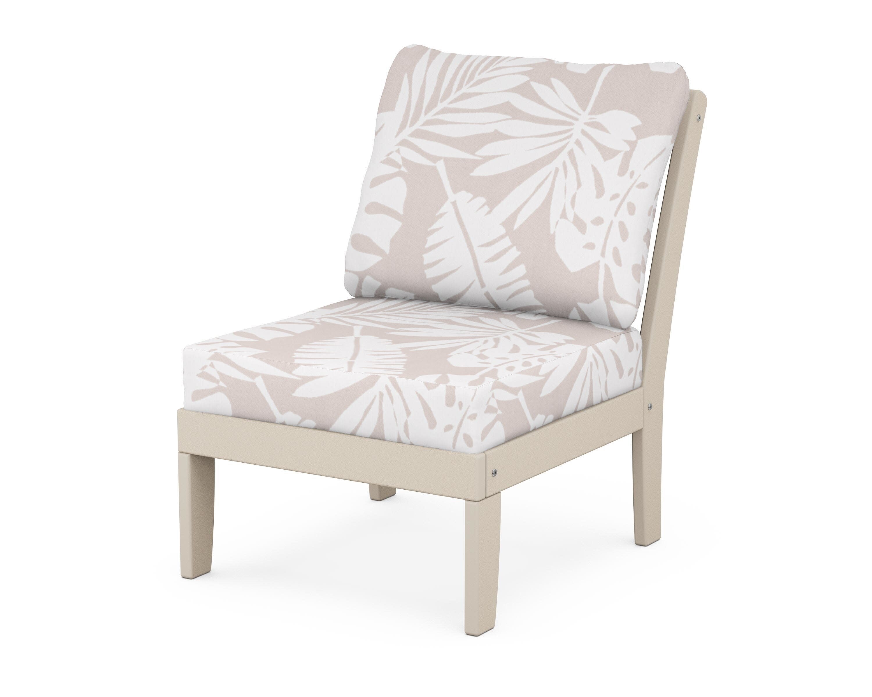 Yacht Club Modular Armless Chair in Sand Castle / Leaf Dune Burlap