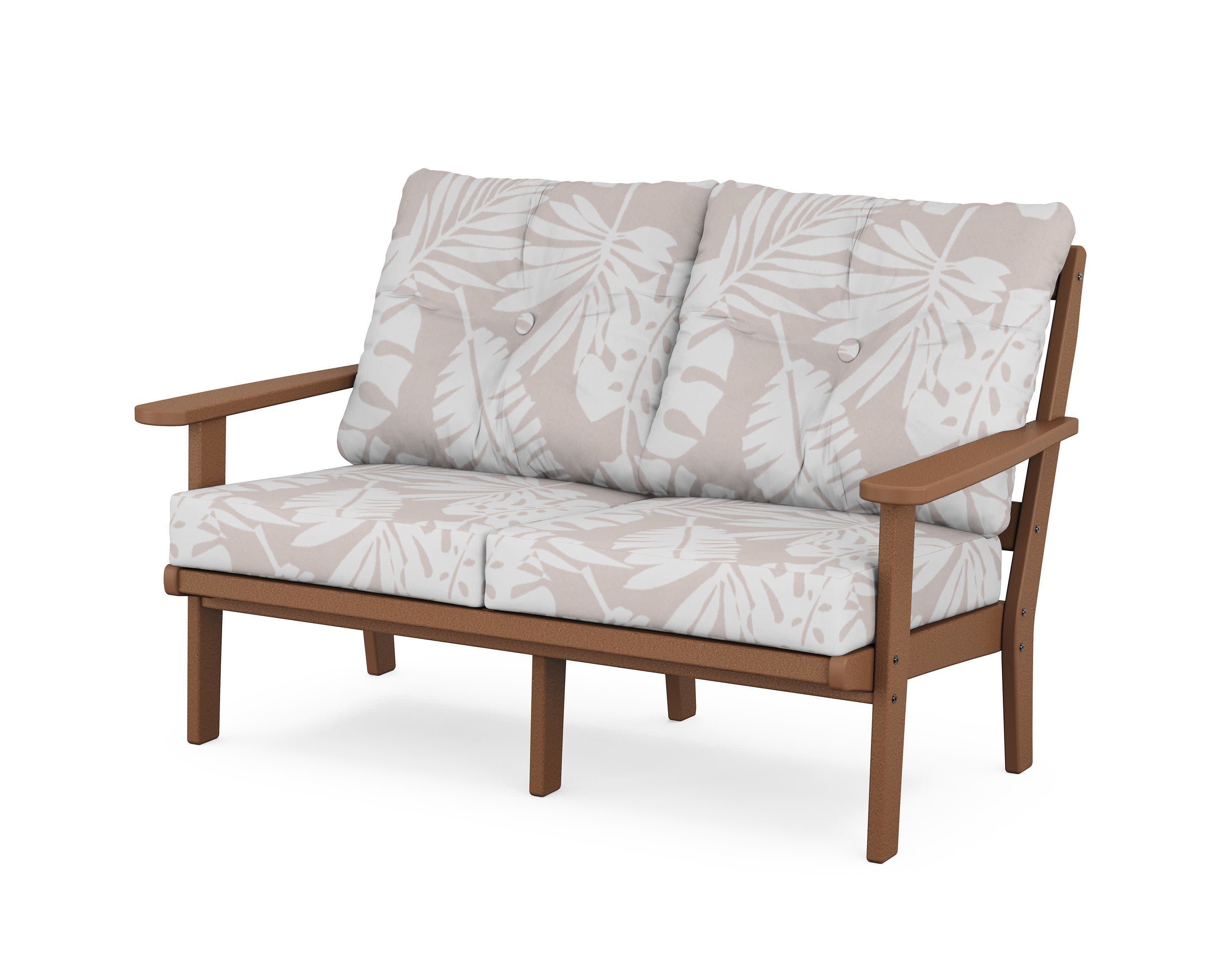 Cape Cod Deep Seating Loveseat in Tree House / Leaf Dune Burlap