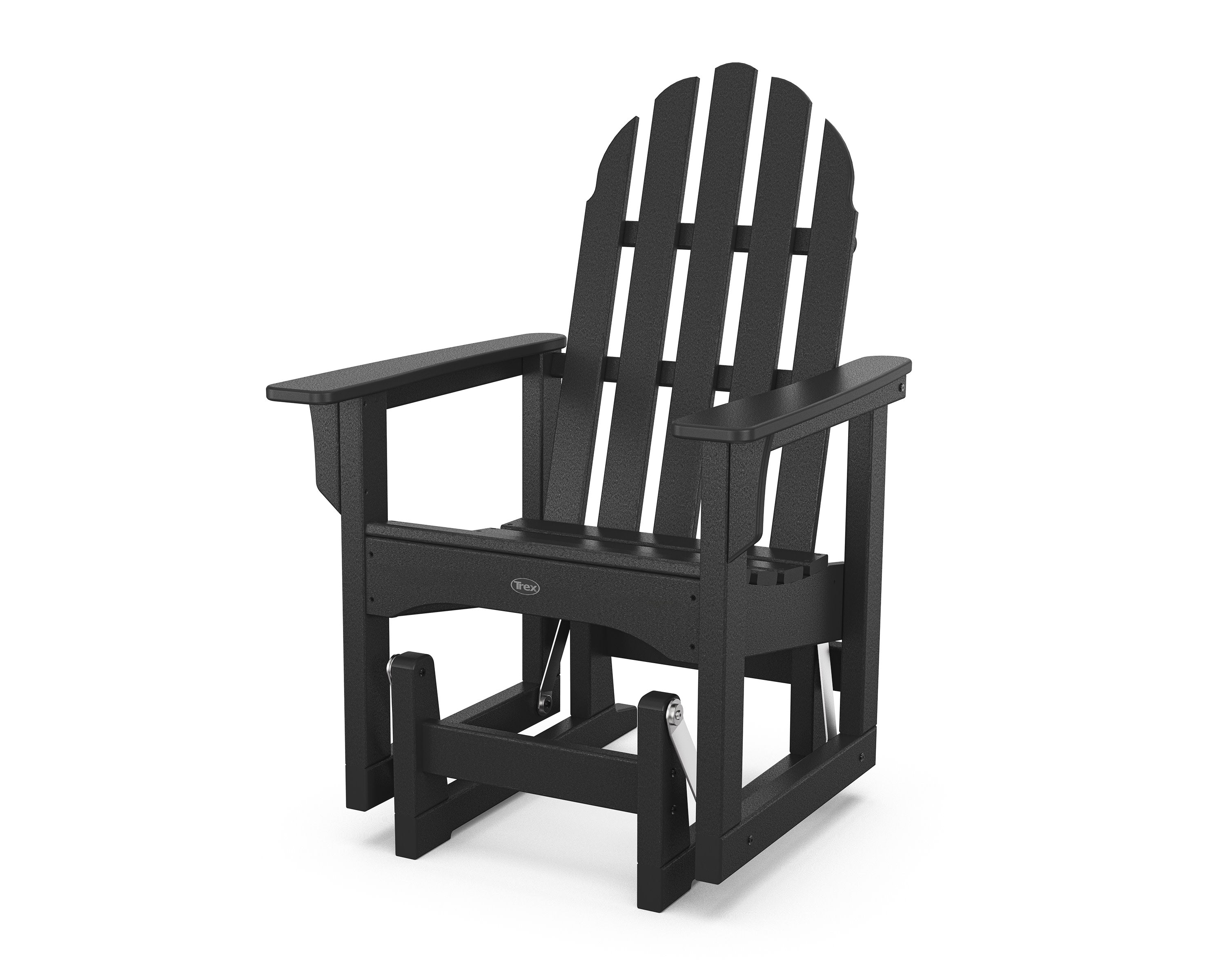Cape Cod Adirondack Glider Chair in Charcoal Black