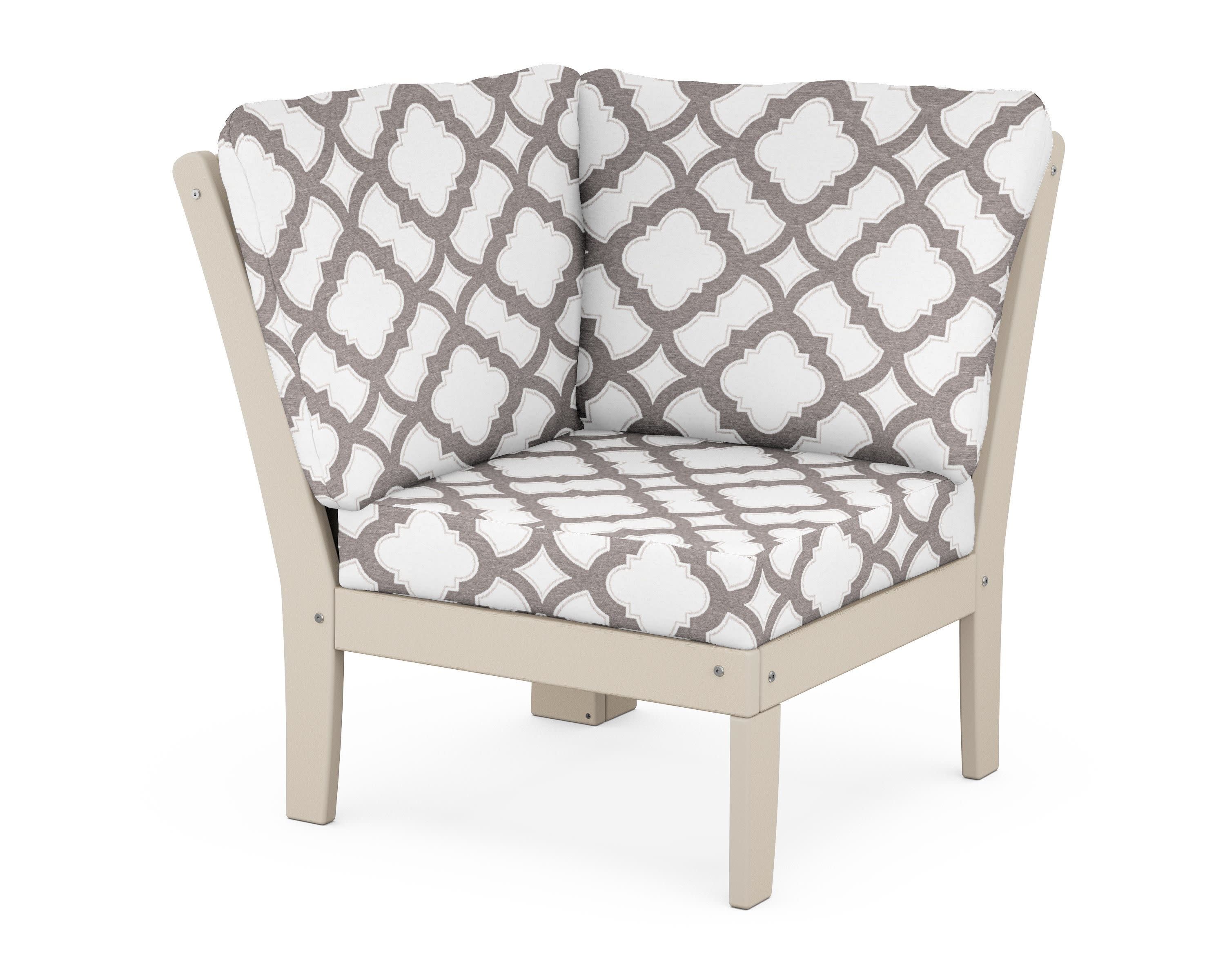 Yacht Club Modular Corner Chair in Sand Castle / Trellis Grey Mist