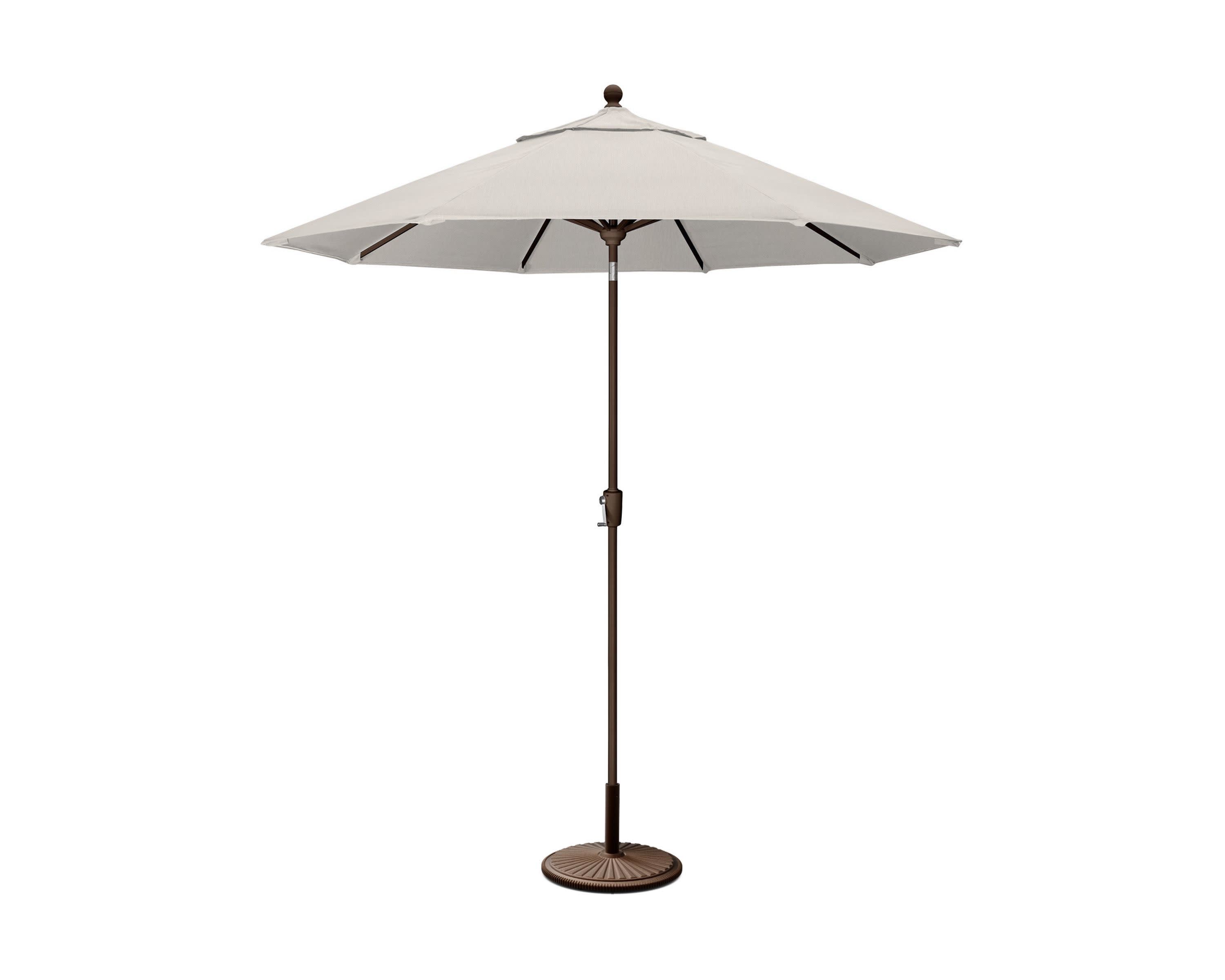 9' Tilt Market Umbrella & Base - Bar Height in Bronze / Cast Ash