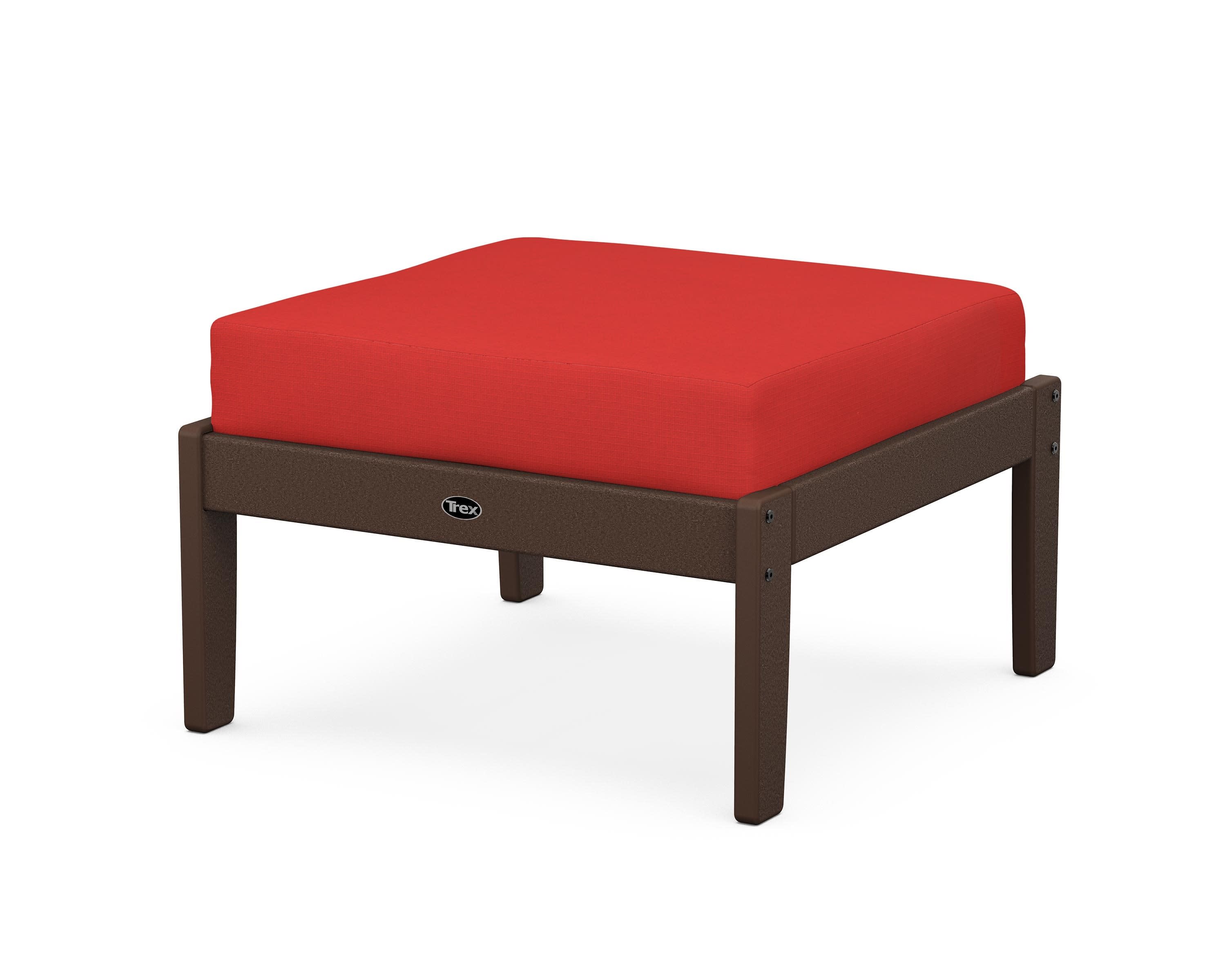 Yacht Club Deep Seating Ottoman in Vintage Lantern / Crimson Linen
