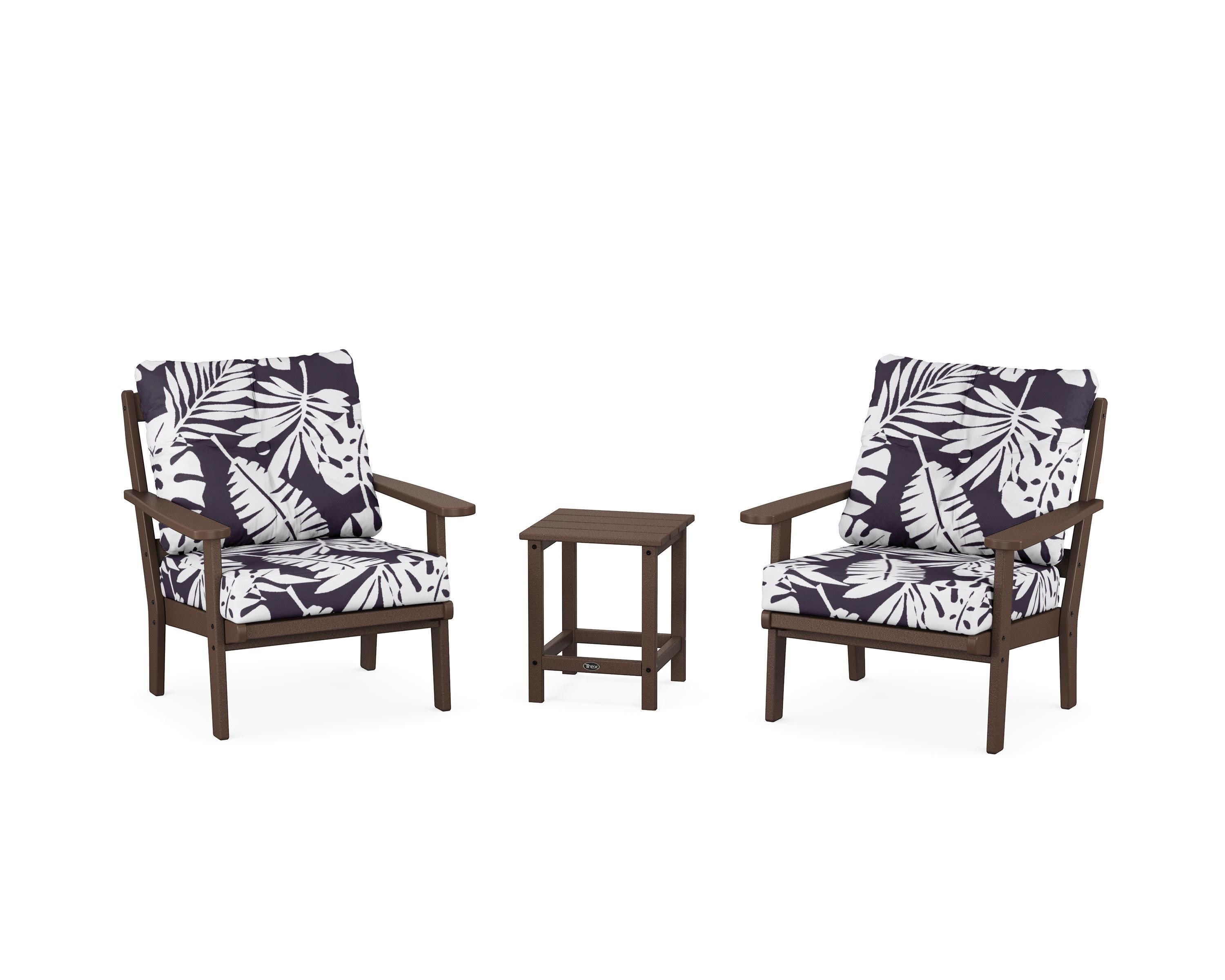 Cape Cod 3-Piece Deep Seating Set in Vintage Lantern / Leaf Navy