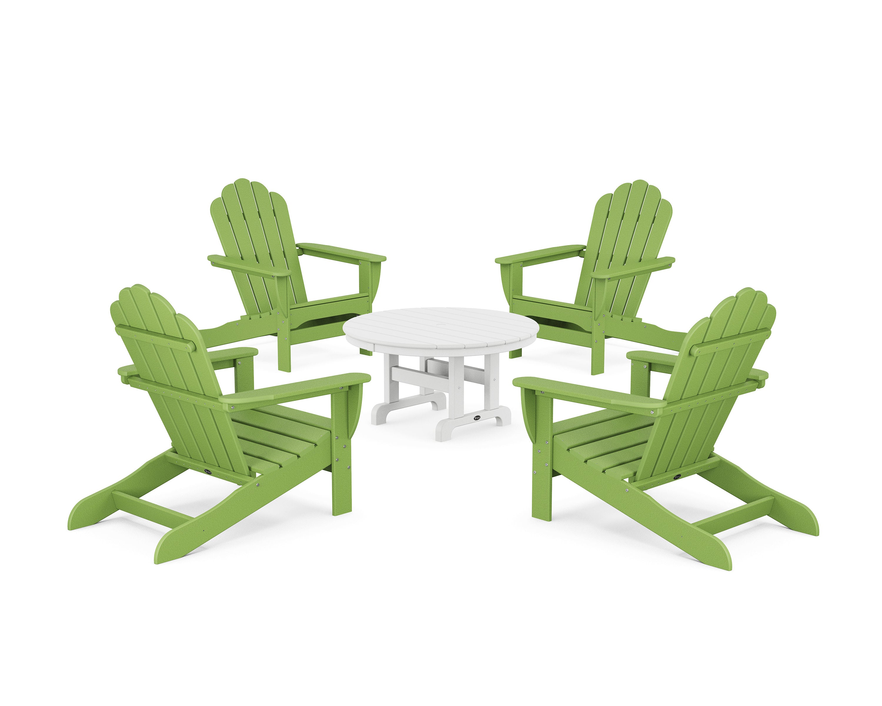5-Piece Monterey Bay Oversized Adirondack Chair Conversation Group in Lime