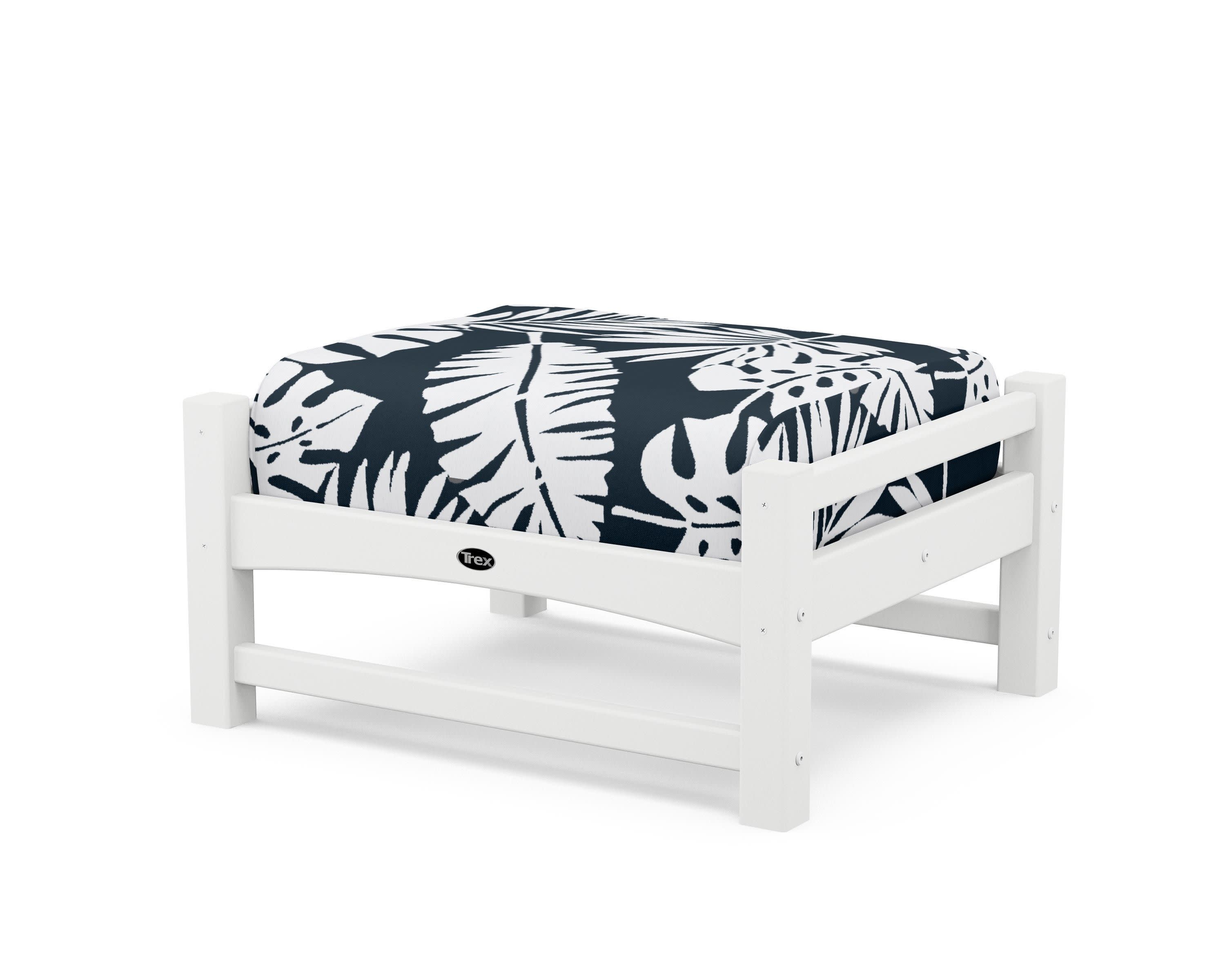 Rockport Club Ottoman in Classic White / Leaf Marine Indigo
