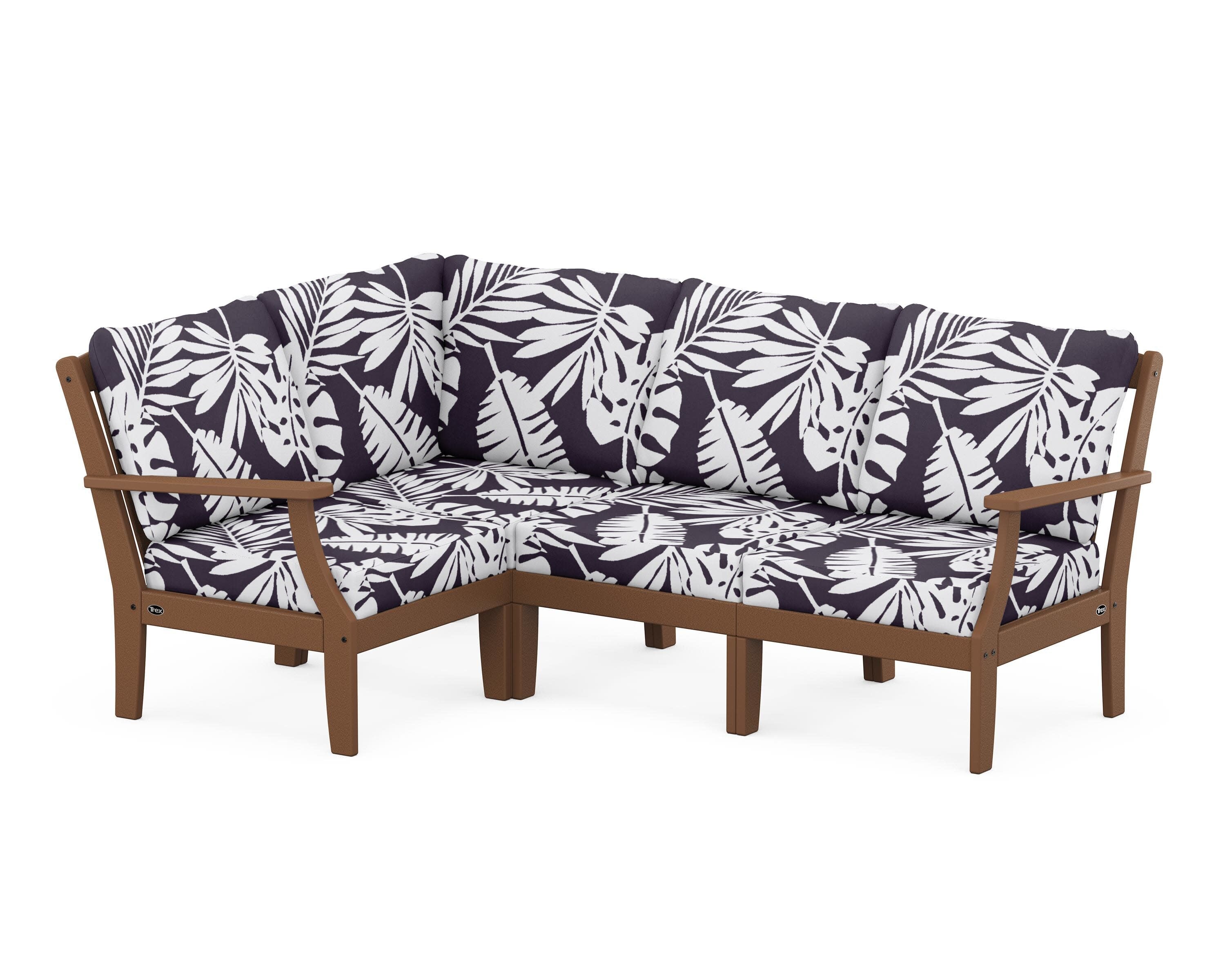 Yacht Club Modular 4-Piece Deep Seating Set in Tree House / Leaf Navy