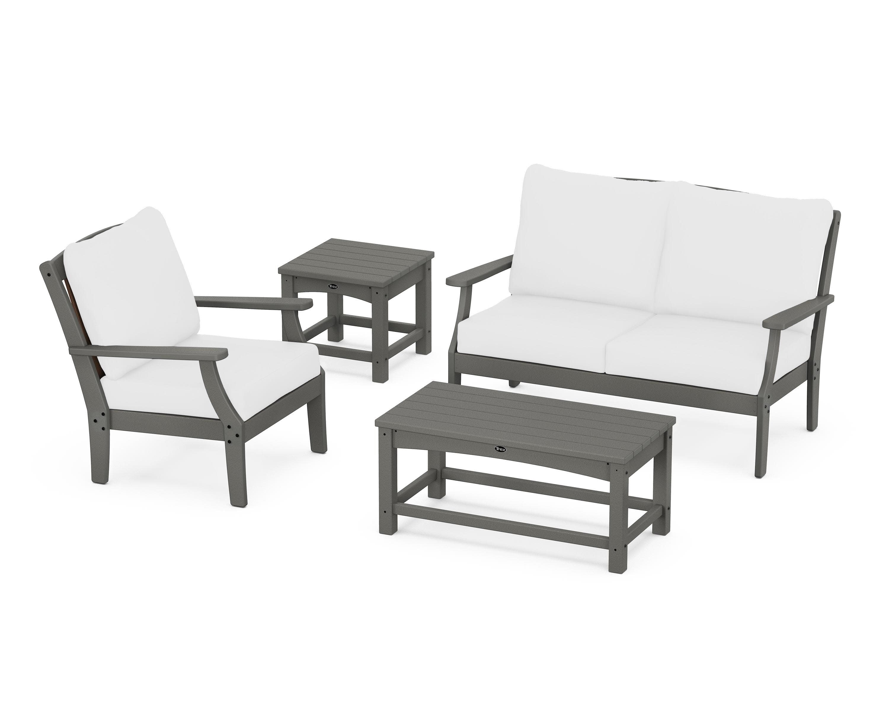 Yacht Club 4-Piece Deep Seating Set in Stepping Stone / Natural