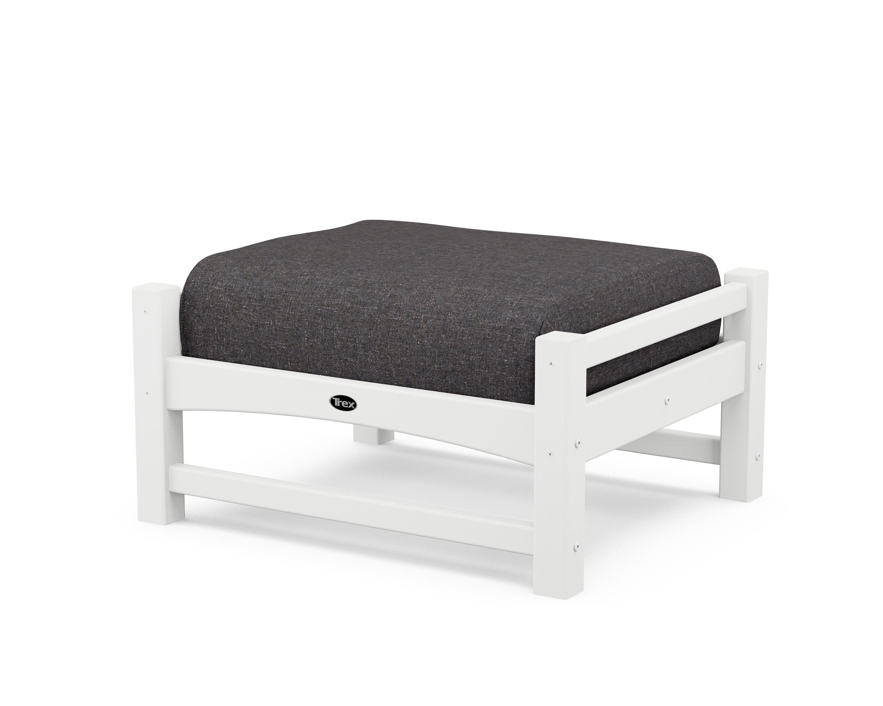 Rockport Club Ottoman in Classic White / Ash Charcoal