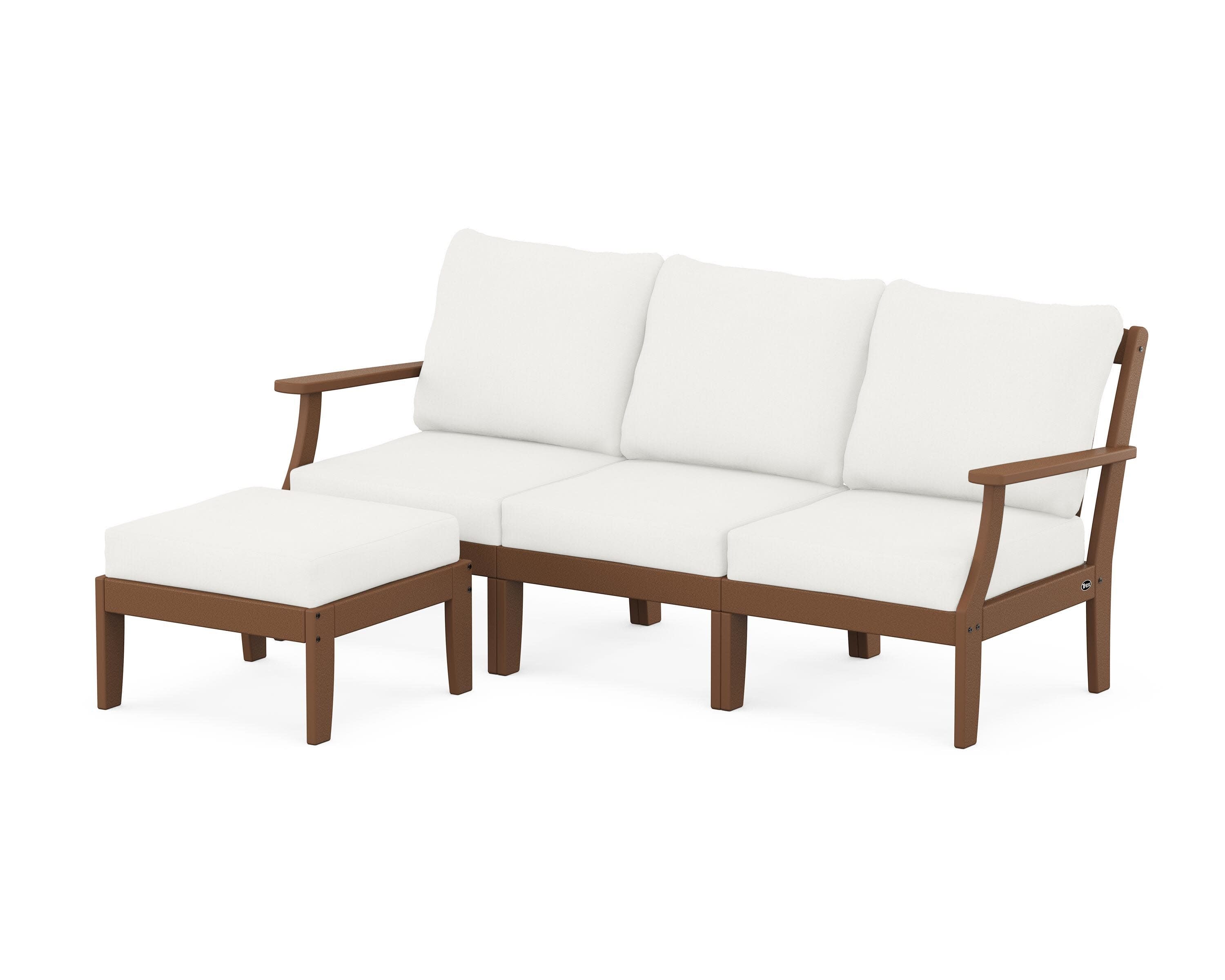 Yacht Club Modular 4-Piece Deep Seating Set with Ottoman in Tree House / Natural Linen
