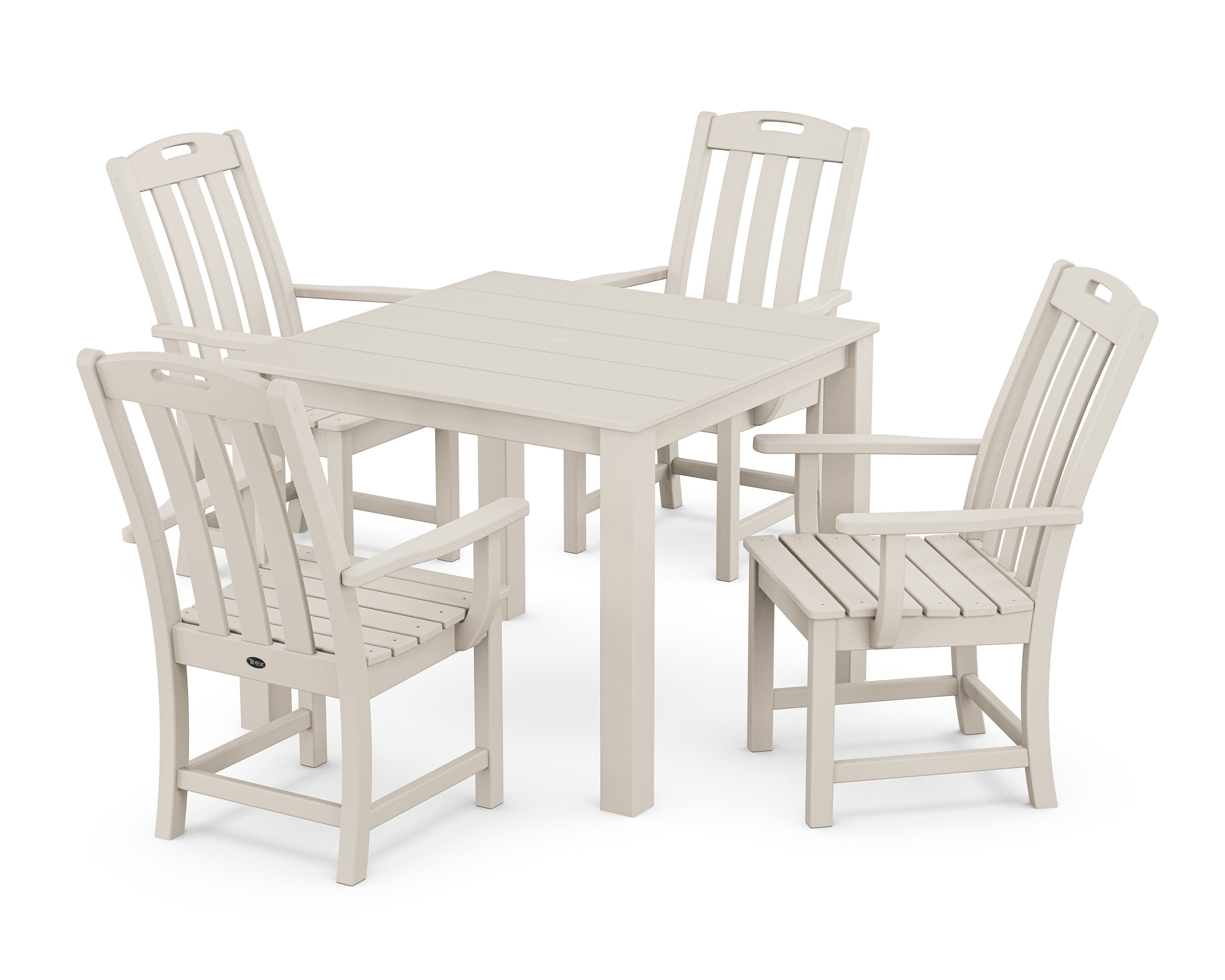 Yacht Club 5-Piece Parsons Dining Set in Sand Castle