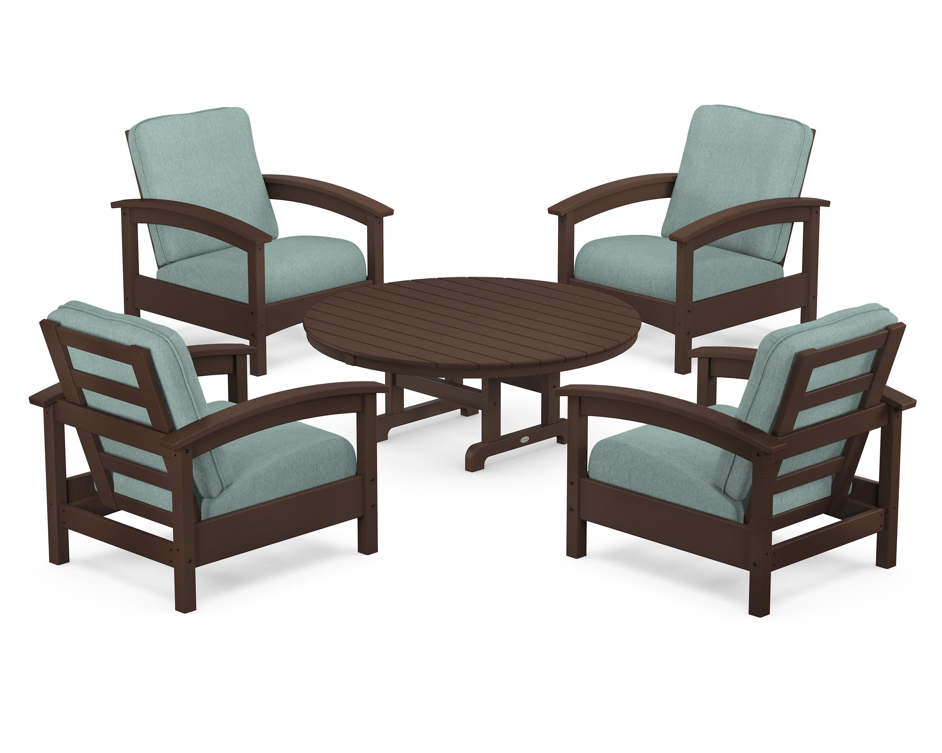 Rockport 5-Piece Deep Seating Set in Vintage Lantern / Glacier Spa