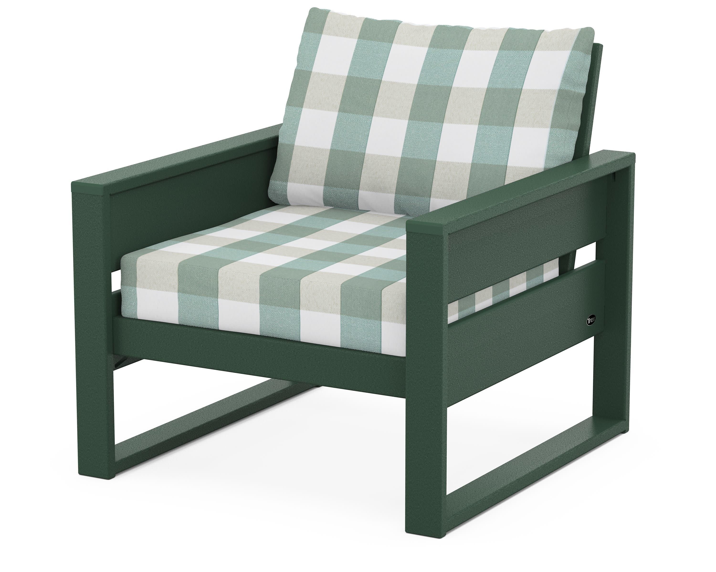 Eastport Club Chair in Rainforest Canopy / Buffalo Plaid Glacier Spa