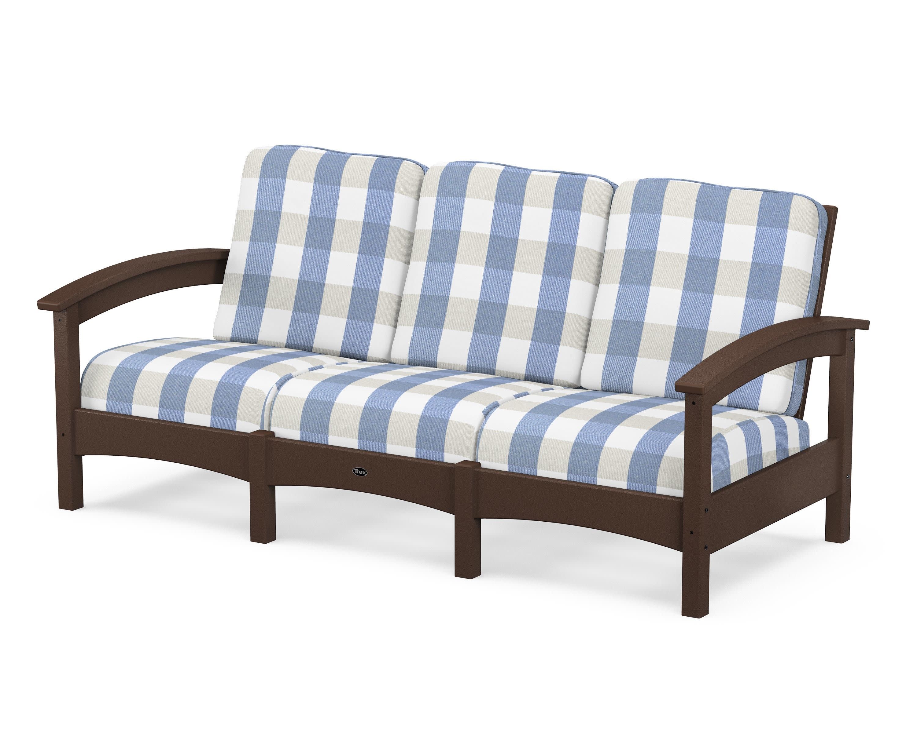 Rockport Club Sofa in Vintage Lantern / Buffalo Plaid Sky Blue