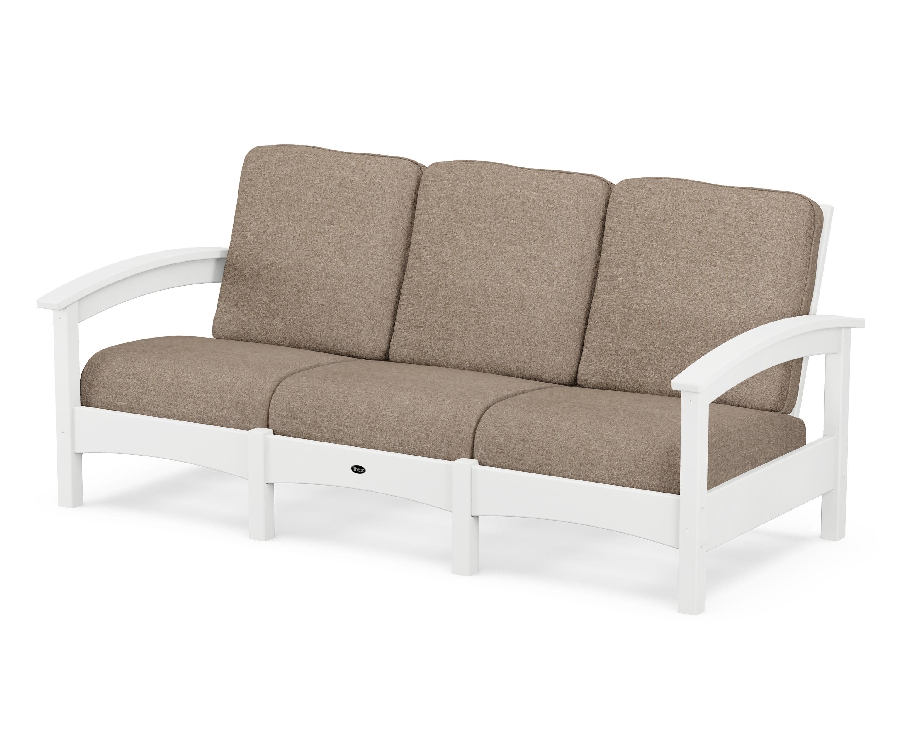 Rockport Club Sofa in Classic White / Spiced Burlap
