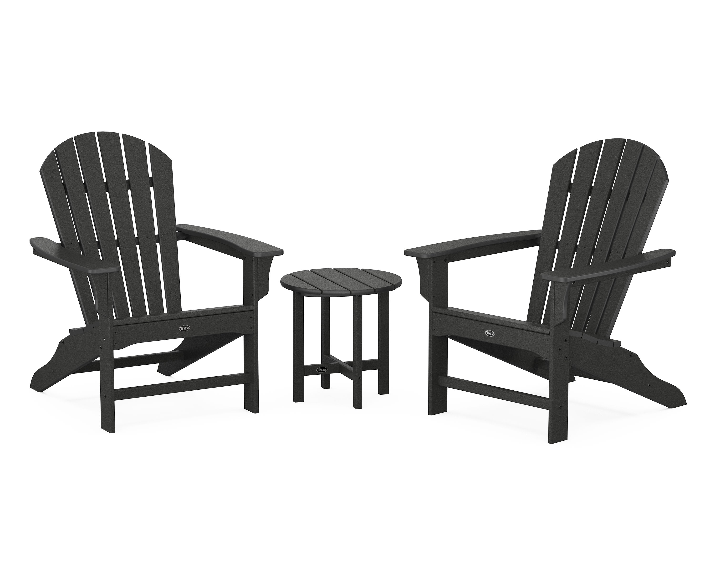 Yacht Club Shellback 3-Piece Adirondack Set in Charcoal Black