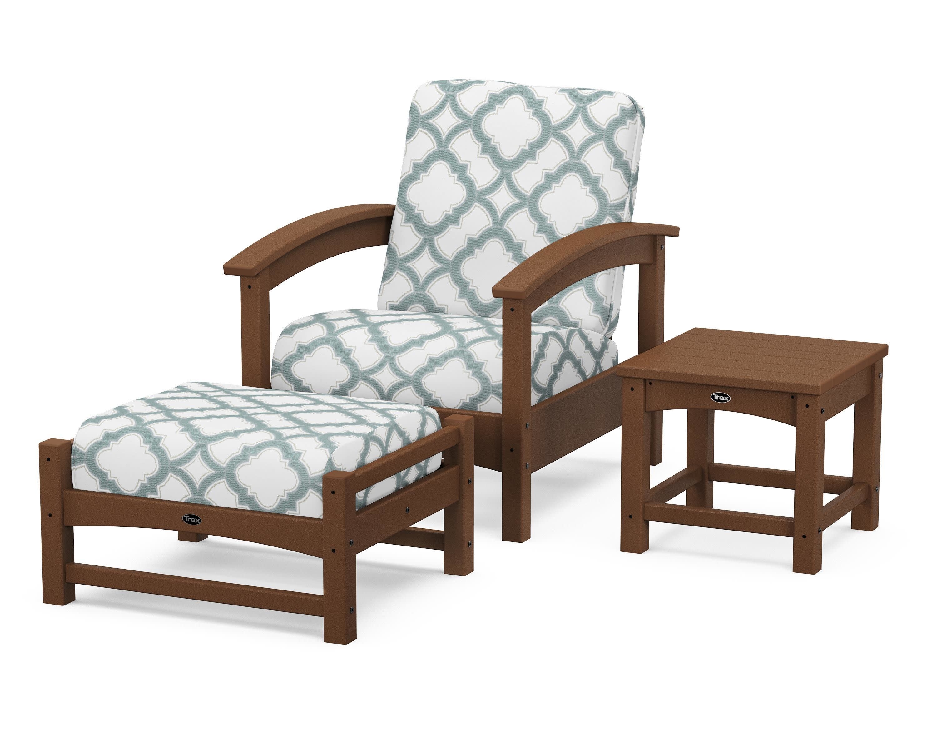 Rockport 3-Piece Deep Seating Set in Tree House / Trellis Glacier Spa