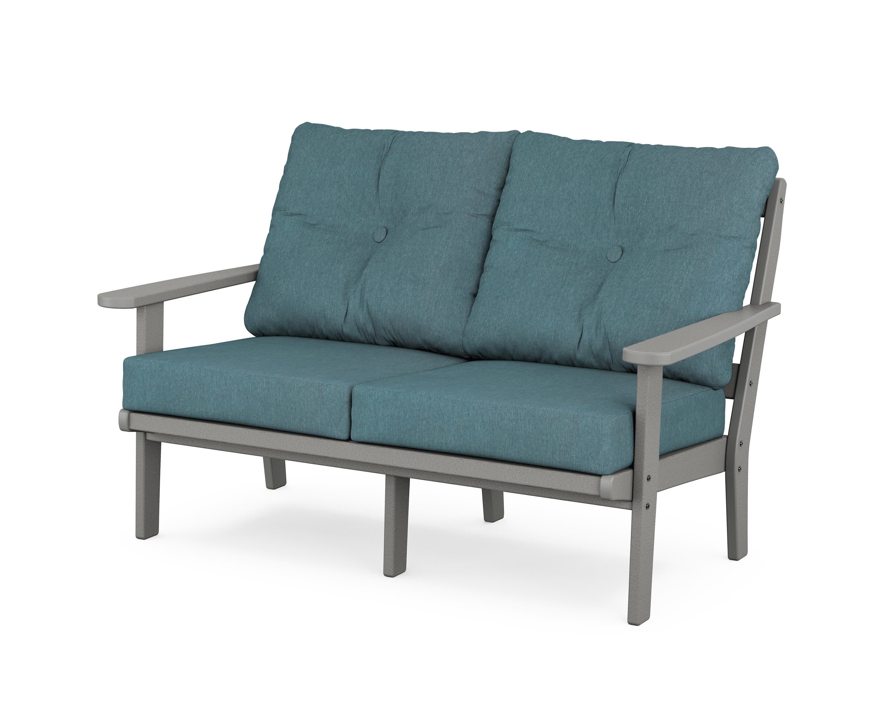 Cape Cod Deep Seating Loveseat in Stepping Stone / Ocean Teal