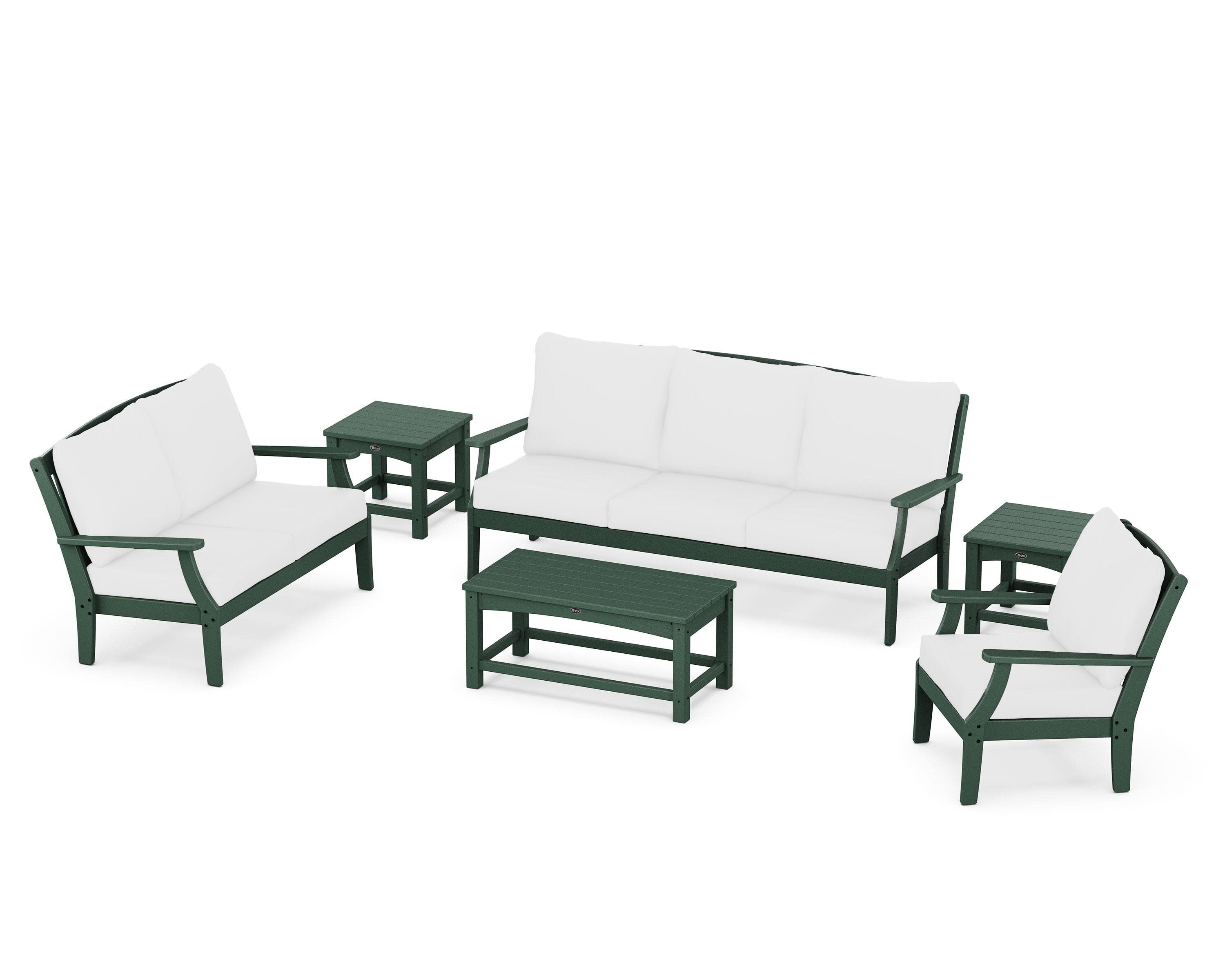 Yacht Club 6-Piece Deep Seating Set in Rainforest Canopy / Natural