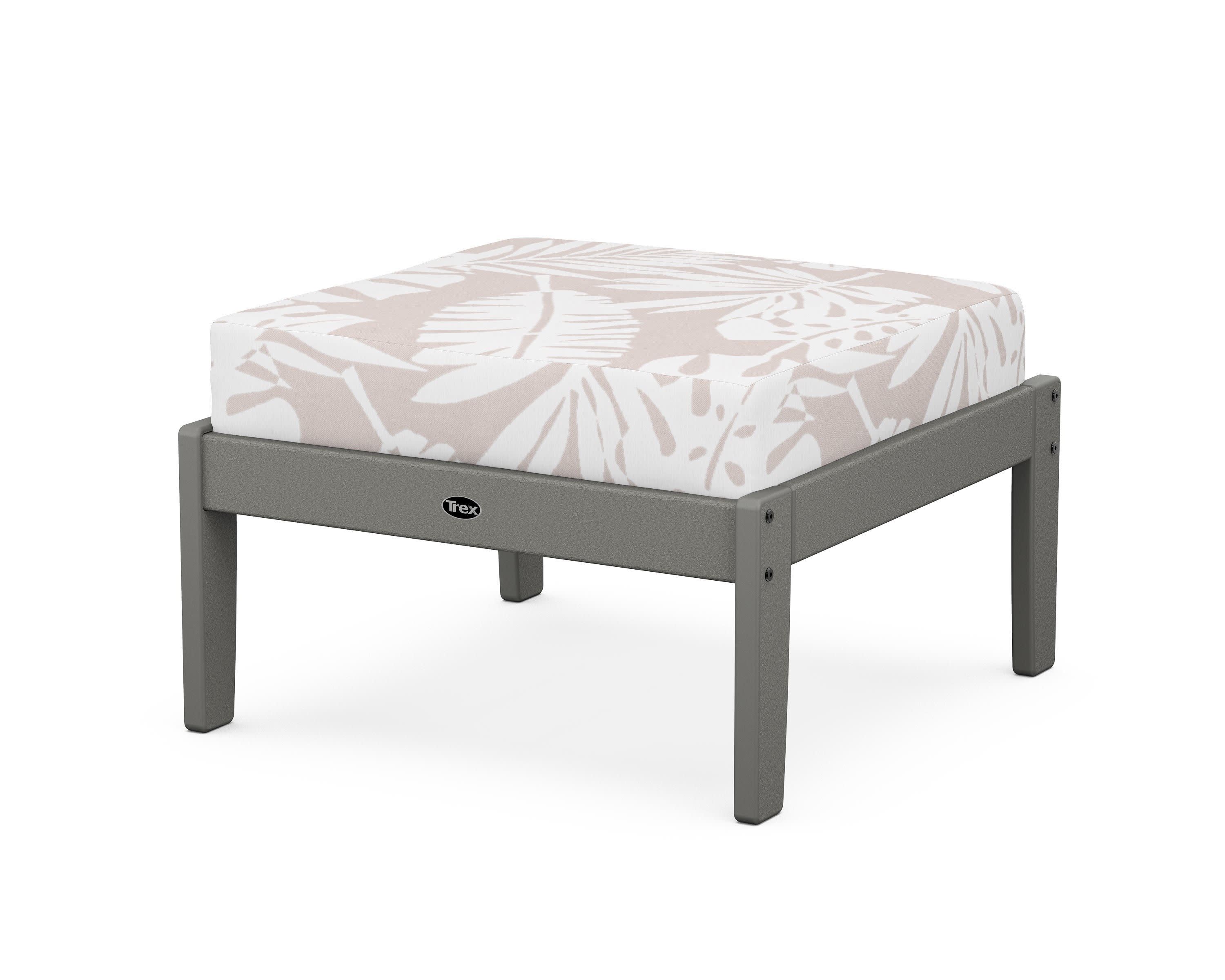 Yacht Club Deep Seating Ottoman in Stepping Stone / Leaf Dune Burlap