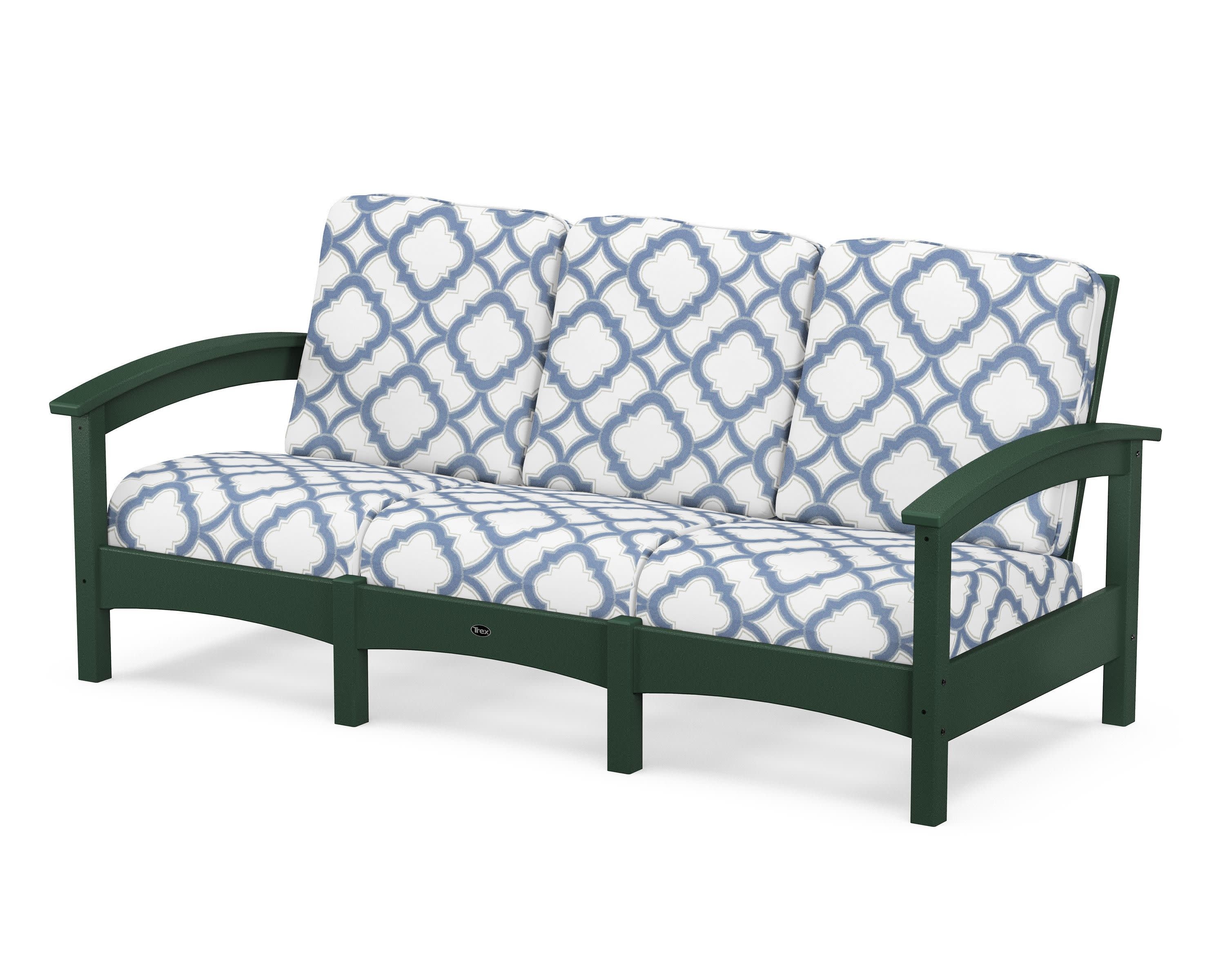 Rockport Club Sofa in Rainforest Canopy / Trellis Sky Blue
