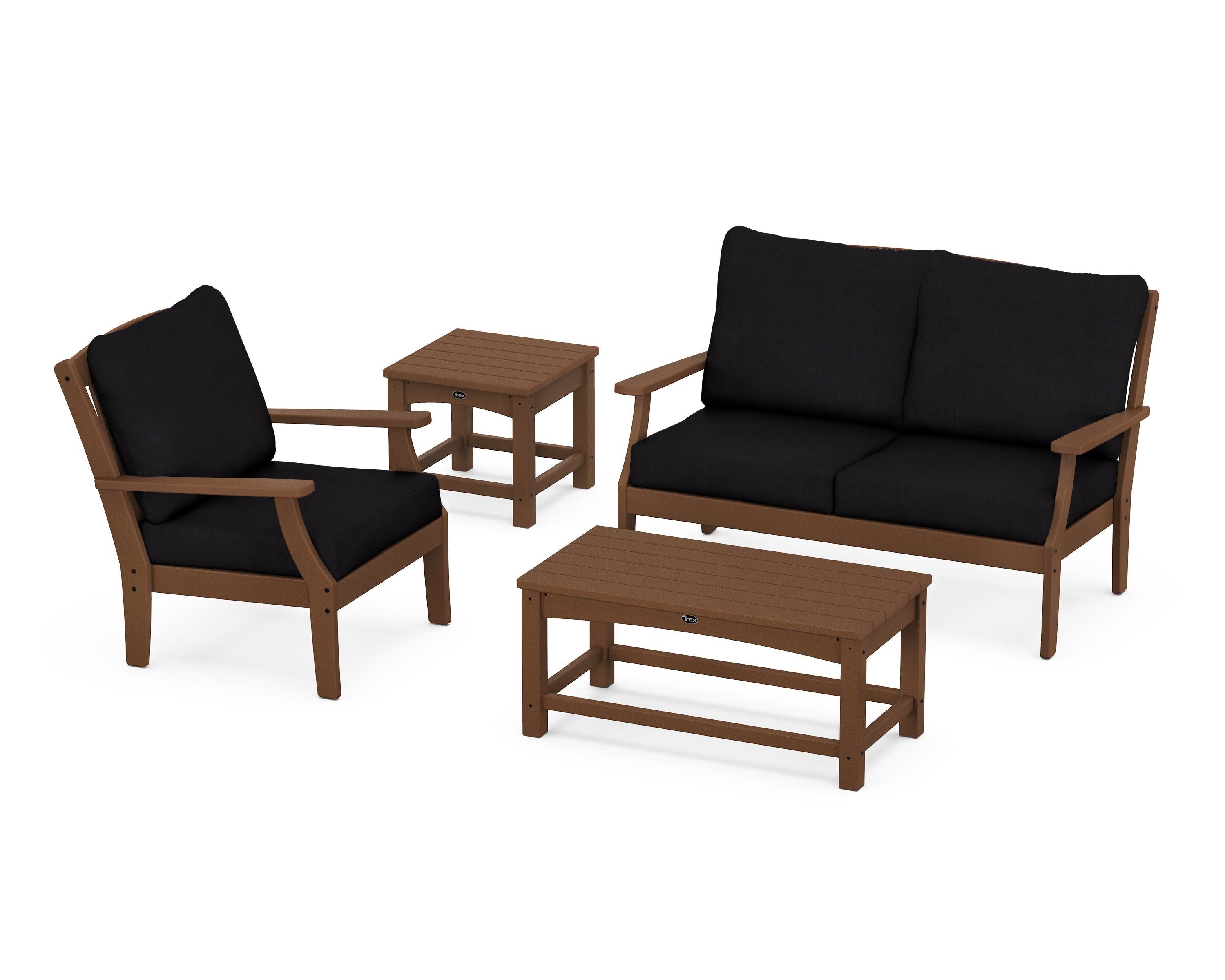 Yacht Club 4-Piece Deep Seating Set in Tree House / Midnight Linen