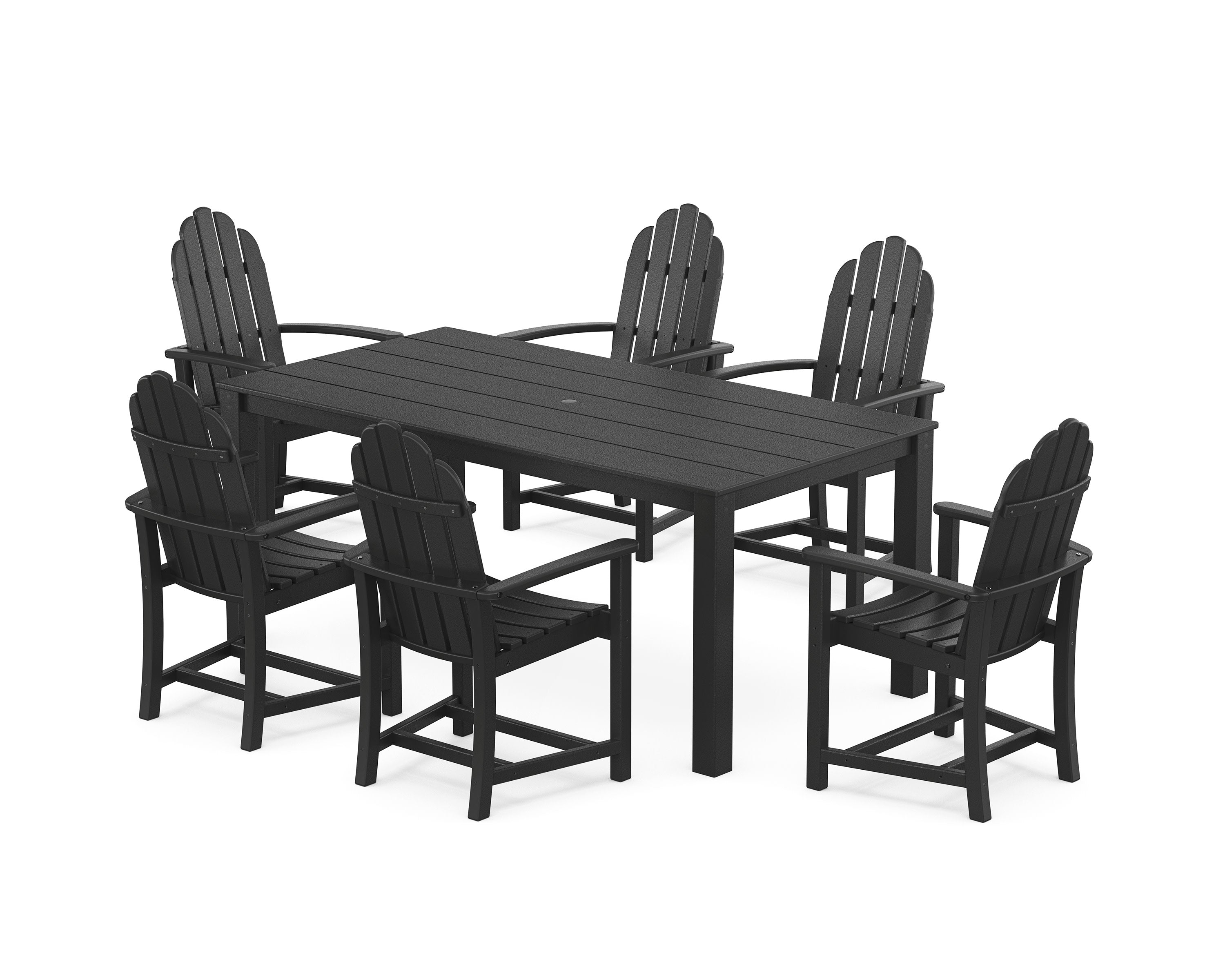Cape Cod Adirondack 7-Piece Parsons Dining Set in Charcoal Black