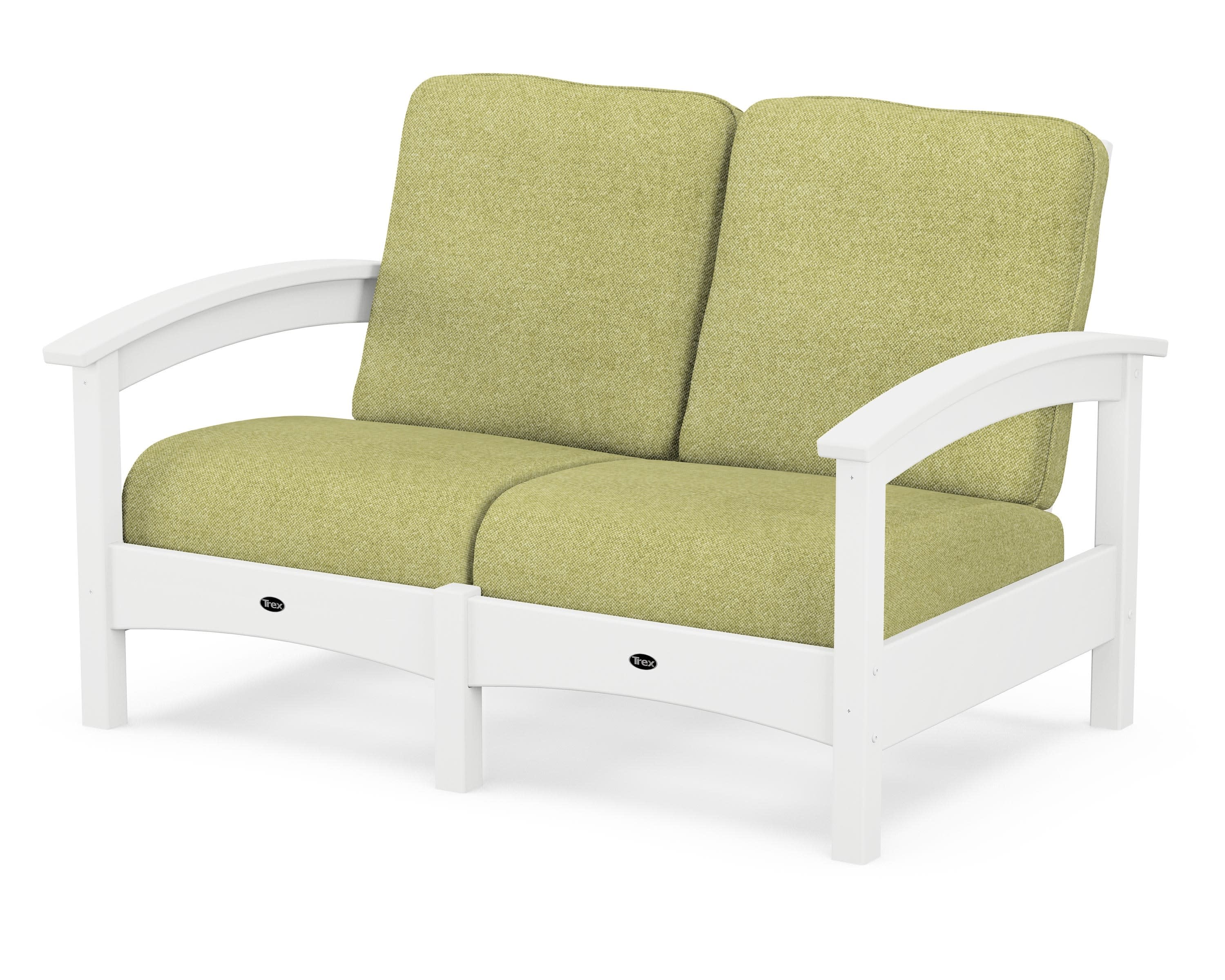 Rockport Club Loveseat in Classic White / Chartreuse Boucle