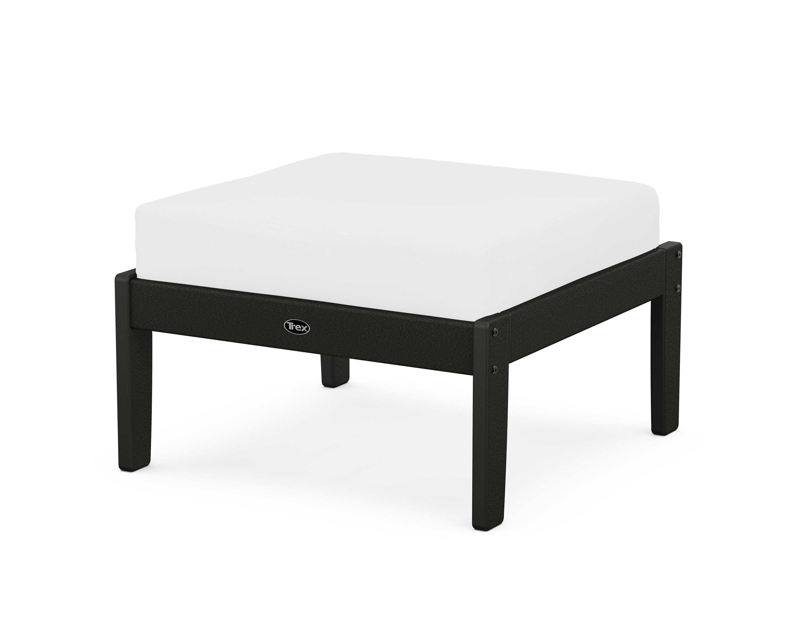 Yacht Club Deep Seating Ottoman in Charcoal Black / Natural