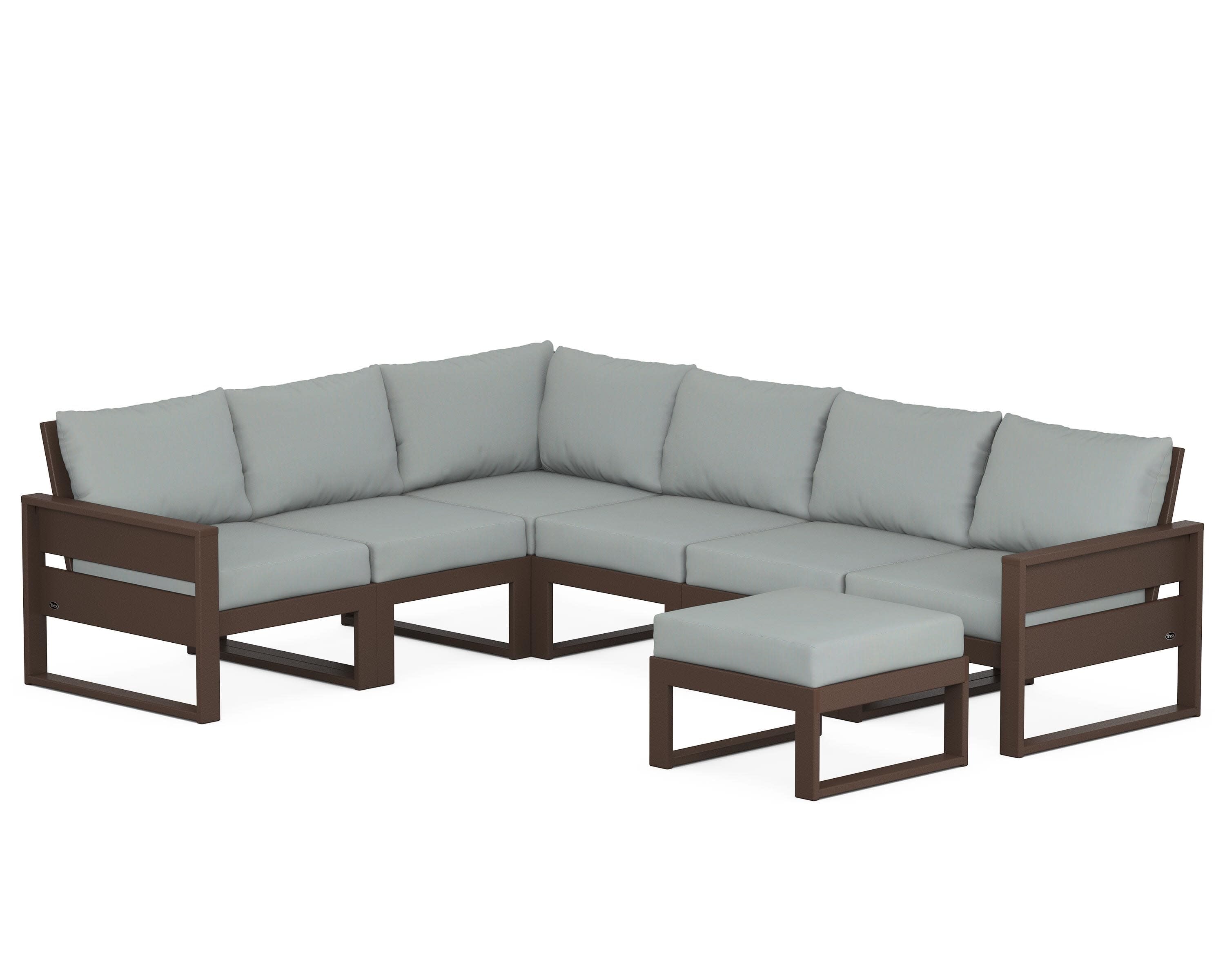 Eastport 6-Piece Sectional with Ottoman in Vintage Lantern / Spa
